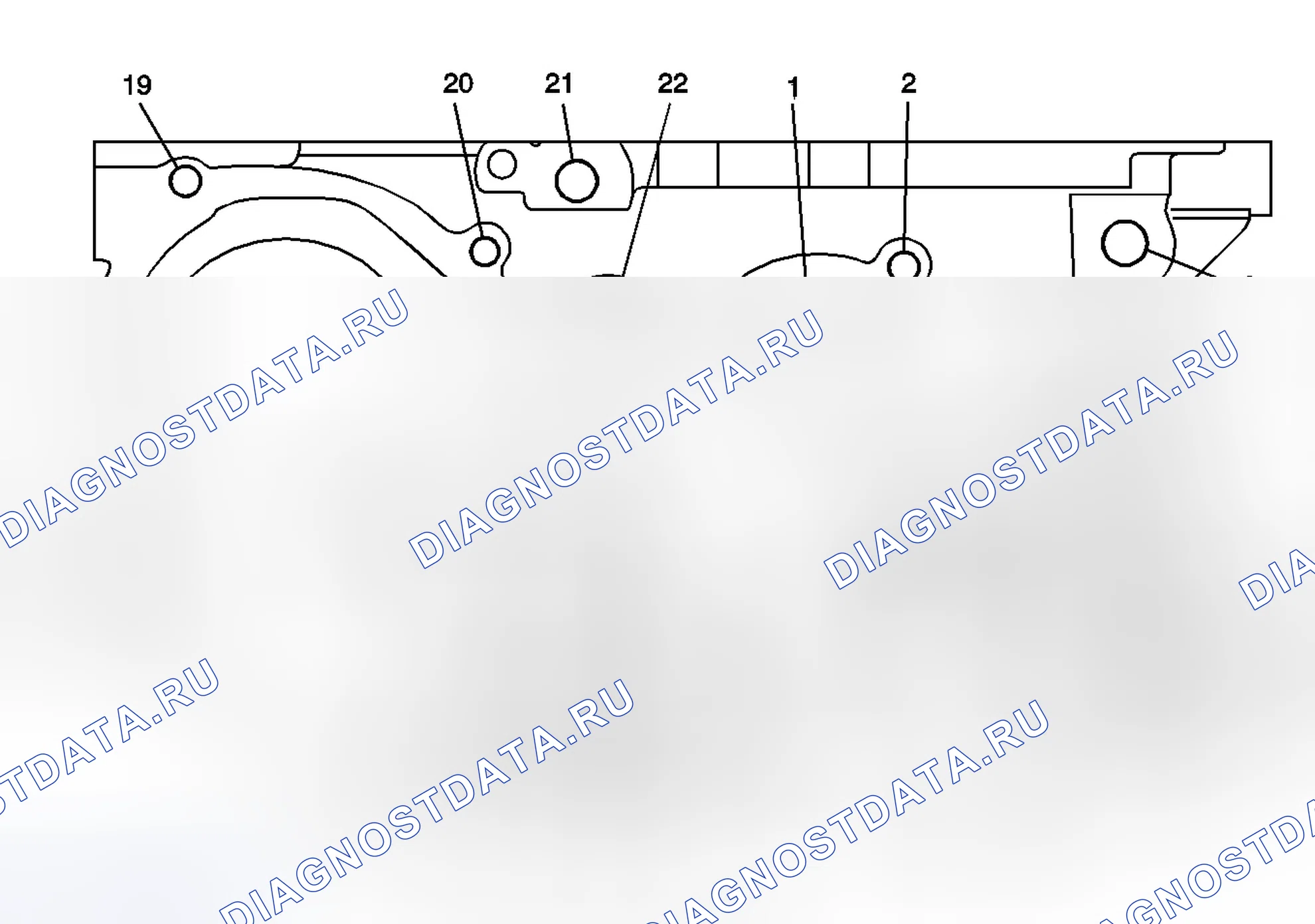 Рис. 32: Блок цилиндров - вид спереди. Chevrolet Malibu VI