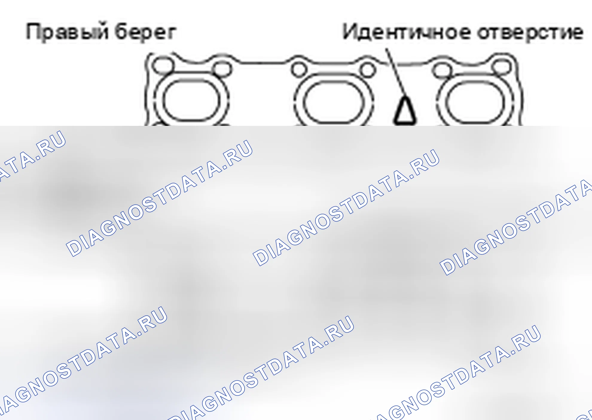 Рис. 26: Идентификация прокладки выпускного коллектора. Nissan Pathfinder III