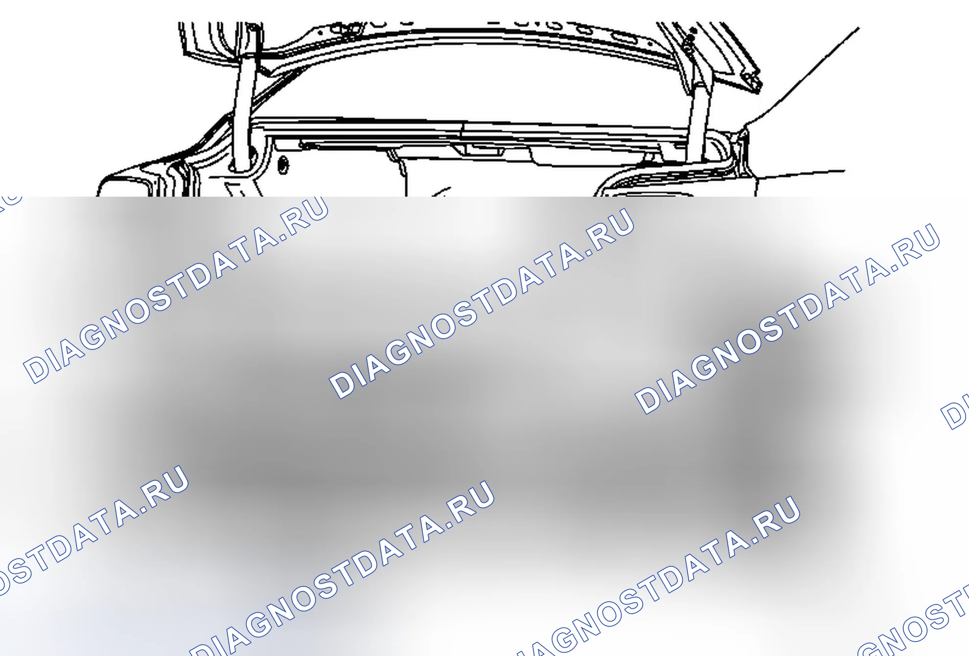 Рис. 23: Замена центрального кронштейна приборной панели заднего бампера. Chevrolet Malibu VIII рестайлинг