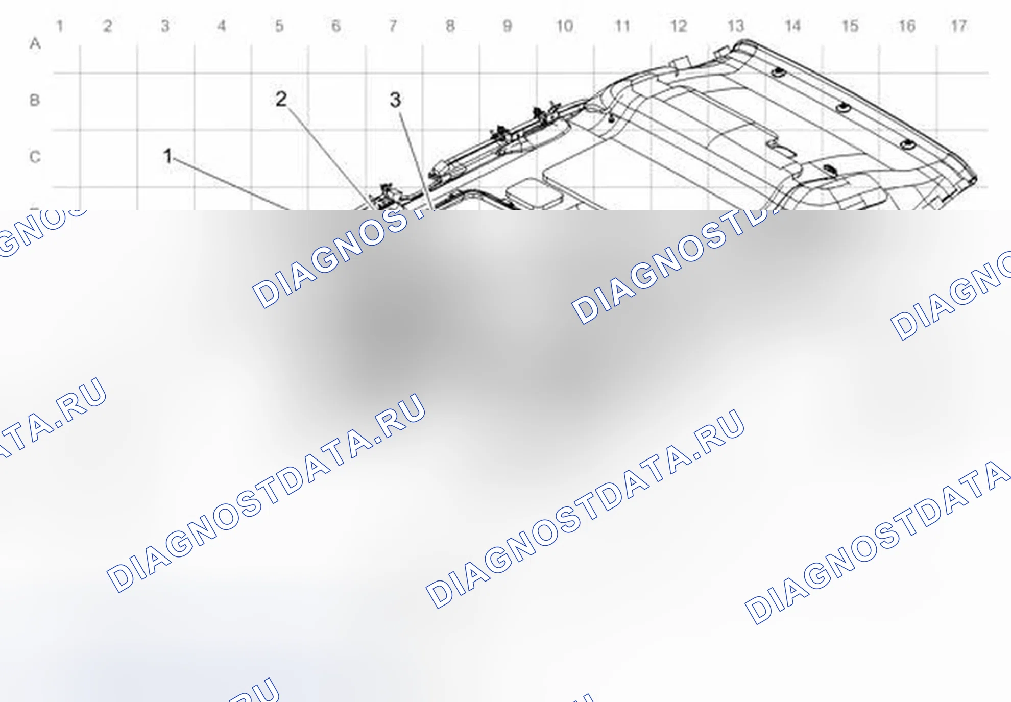 Рис. 72: Прокладка подвесных кабелей (с люком). Buick Encore I