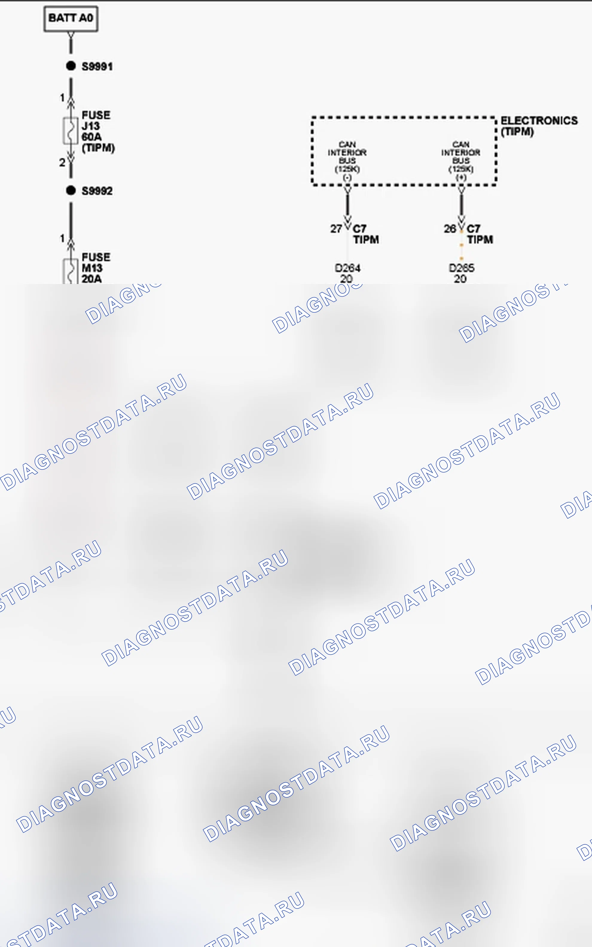 Рис. 101: НЕТ ОТВЕТА ОТ ITM (INTRUSION TRANSCEIVER модуль). Chrysler Town & Country V рестайлинг