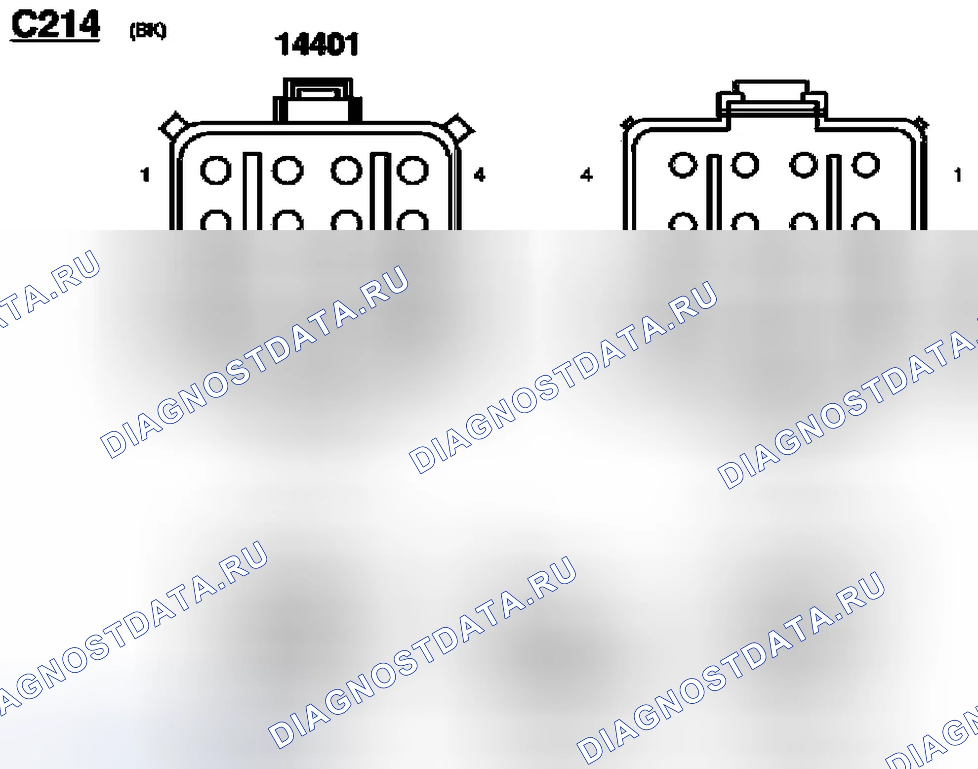 Рис. 73: Идентификационный разъем C214, C218a и C218b. Ford Pickup F150 