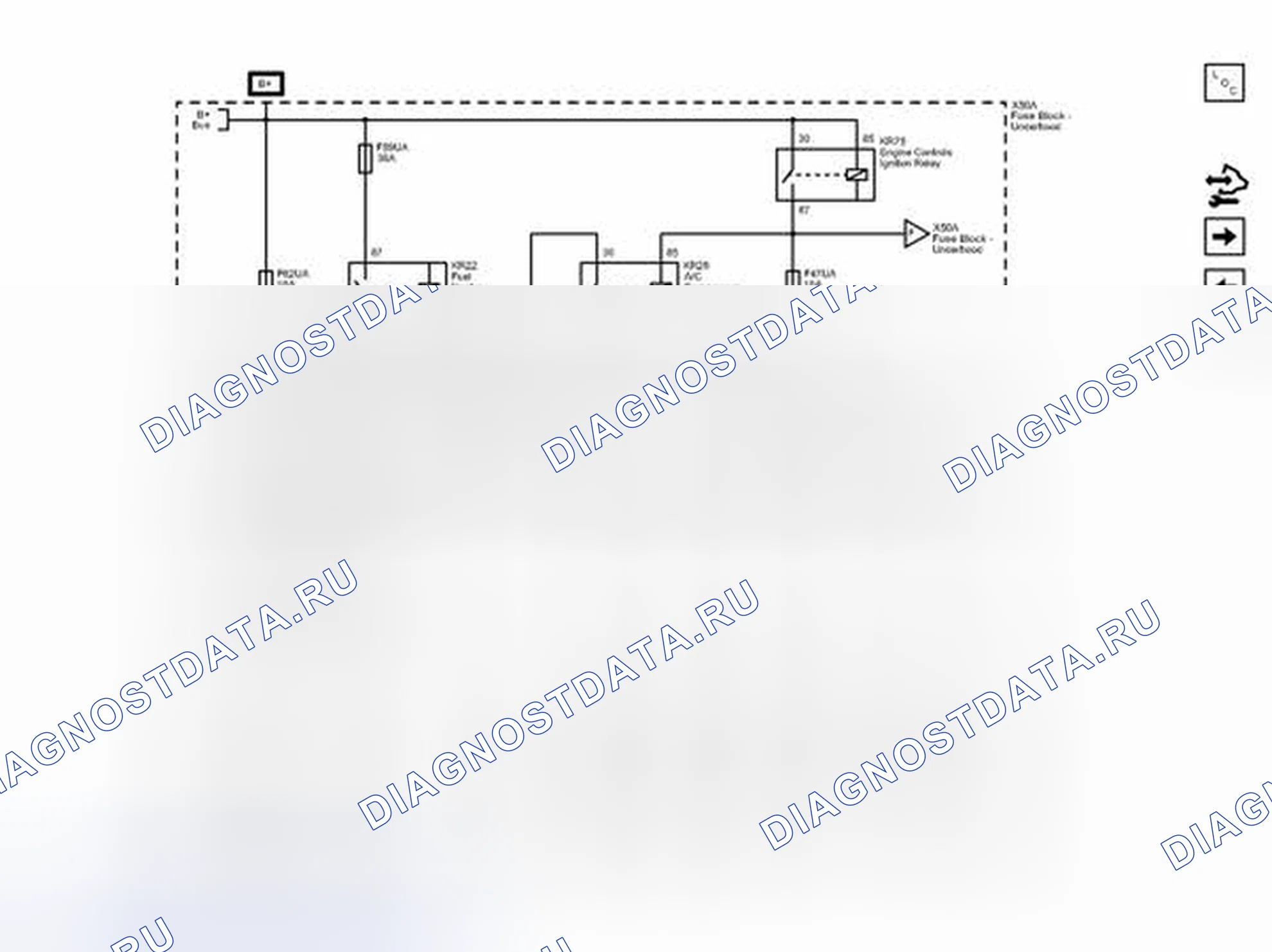 Рис. 61: Плавкие предохранители F47UA, xtegx1 и xtigx2 F59UA F62UA. Chevrolet Orlando I