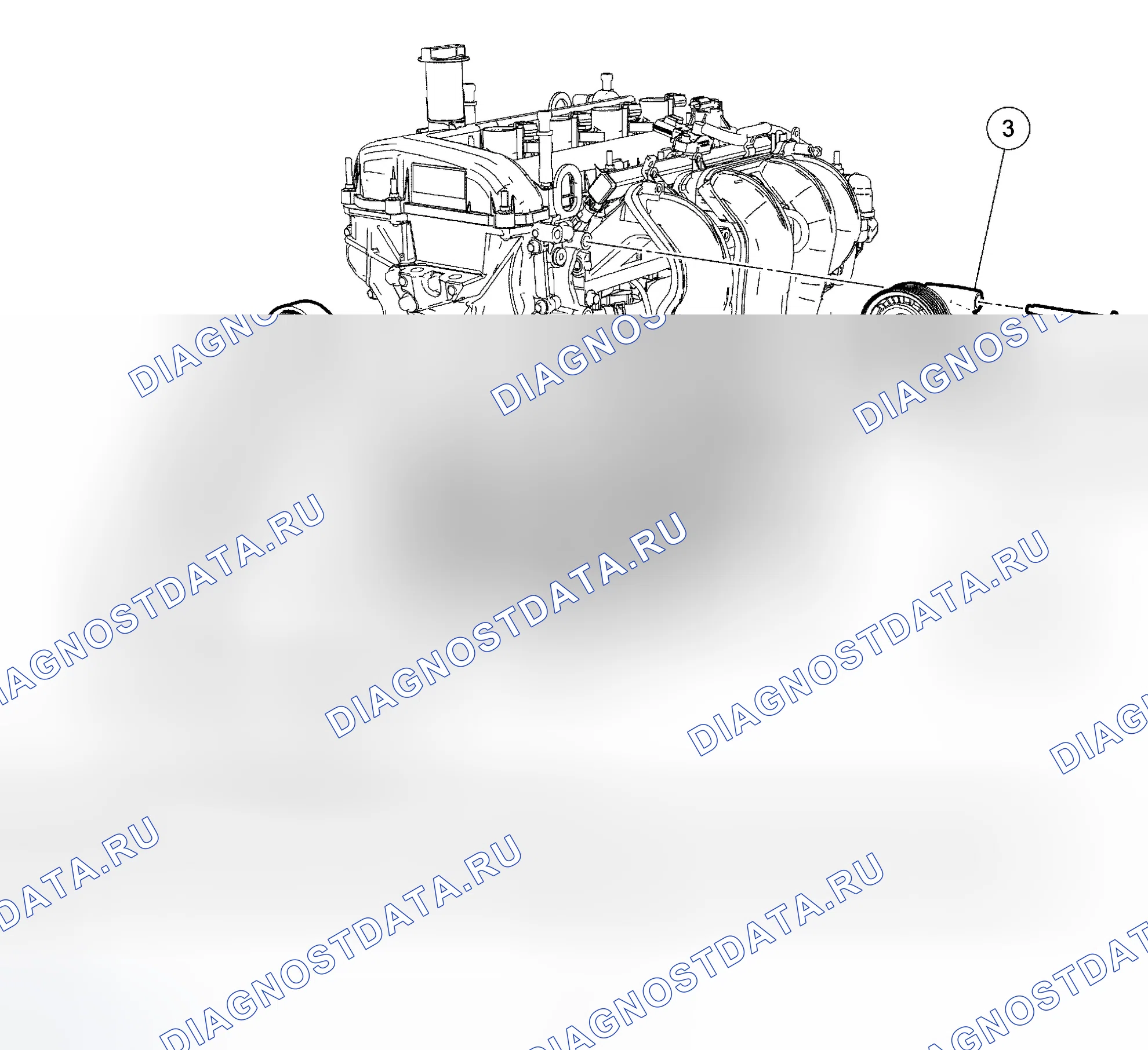 Рис. 24: Фронтальный вспомогательный привод (FEAD) - разнесенный вид. Ford Escape I рестайлинг