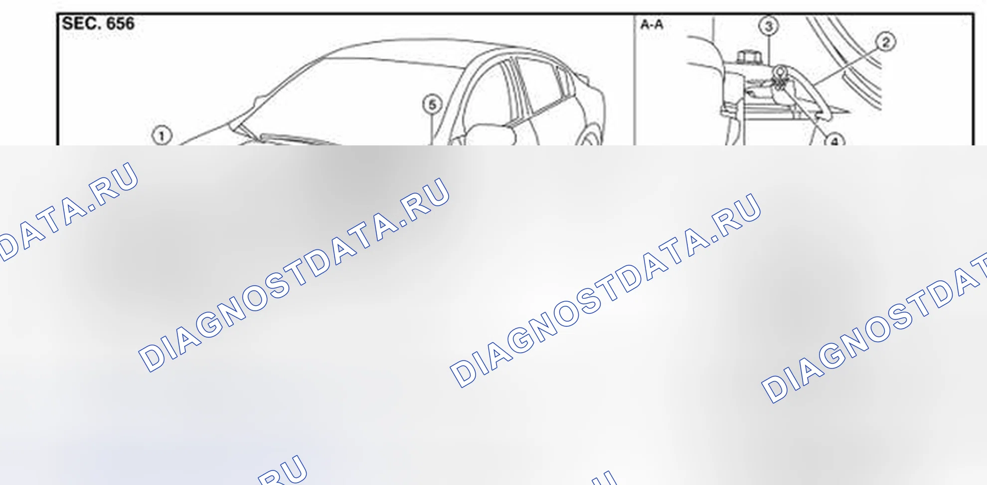 Рис. 779: УПРАВЛЕНИЕ ЗАМКОМ КАПОТА: расположение компонентов. Nissan Altima L32 рестайлинг