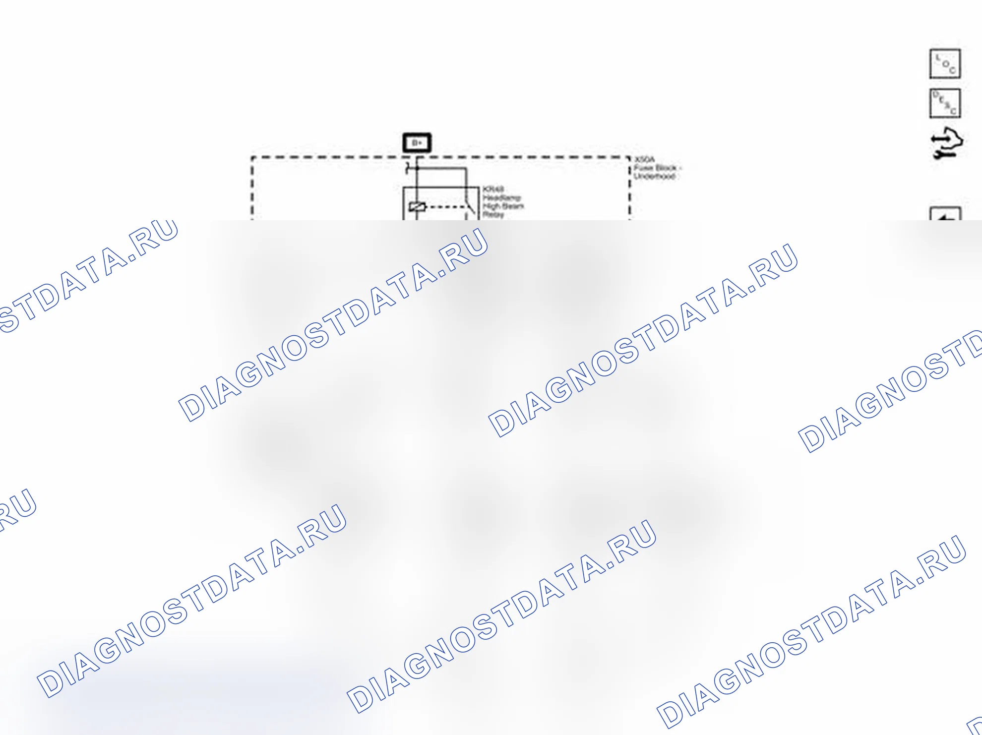 Рис. 3: Схема проводки высоких балок. Chevrolet Express G1500 