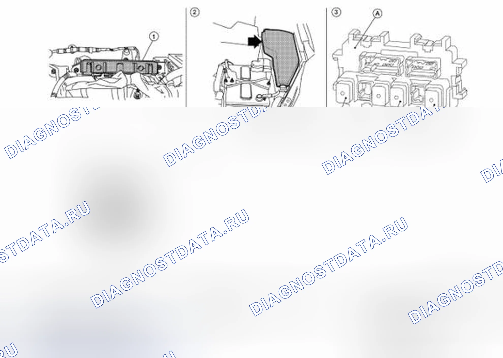 Рис. 69: Расположение компонентов. Honda Passport I
