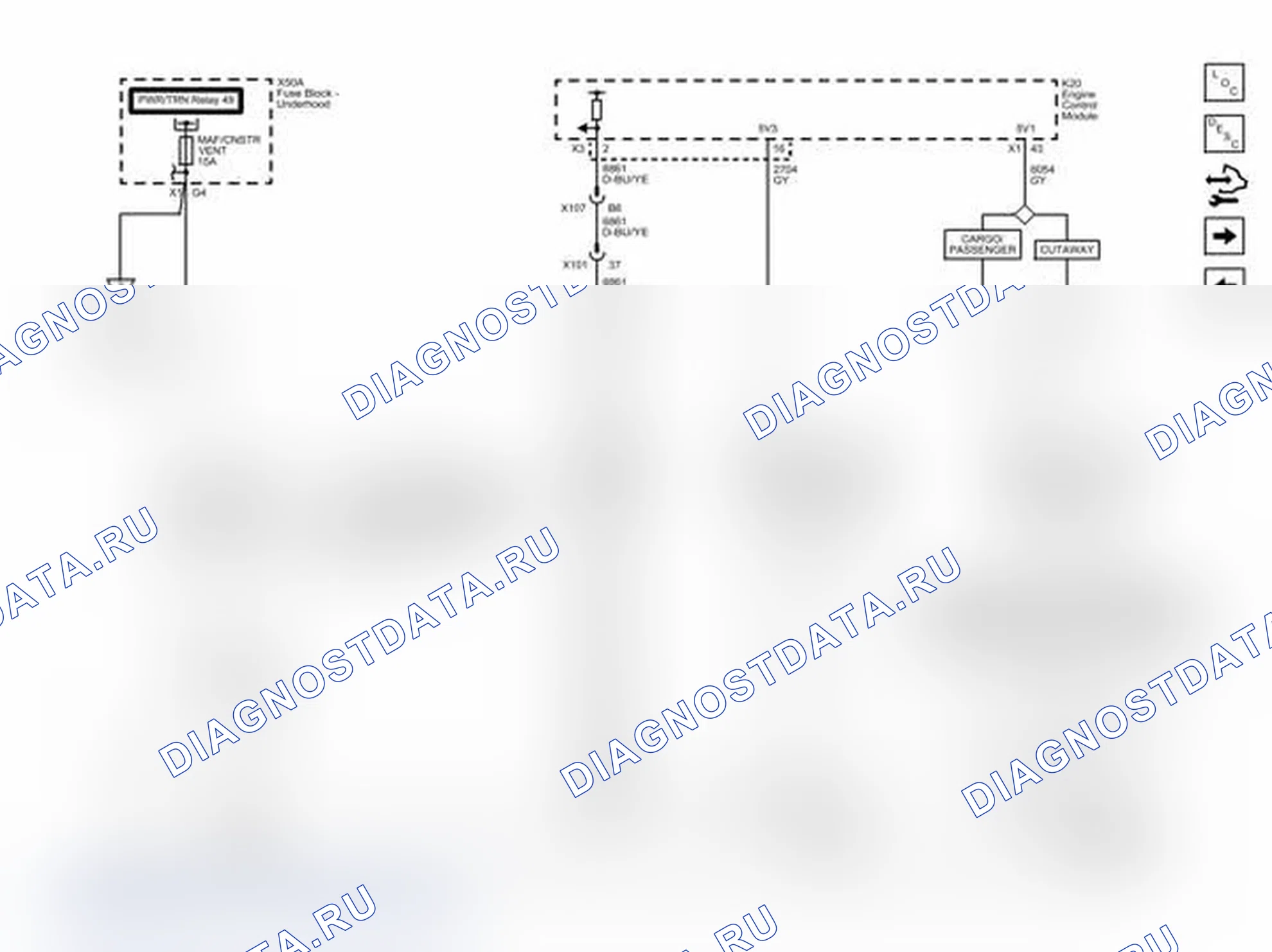 Рис. 37: Датчики данных двигателя - давление и WIF. Chevrolet Express G1500 