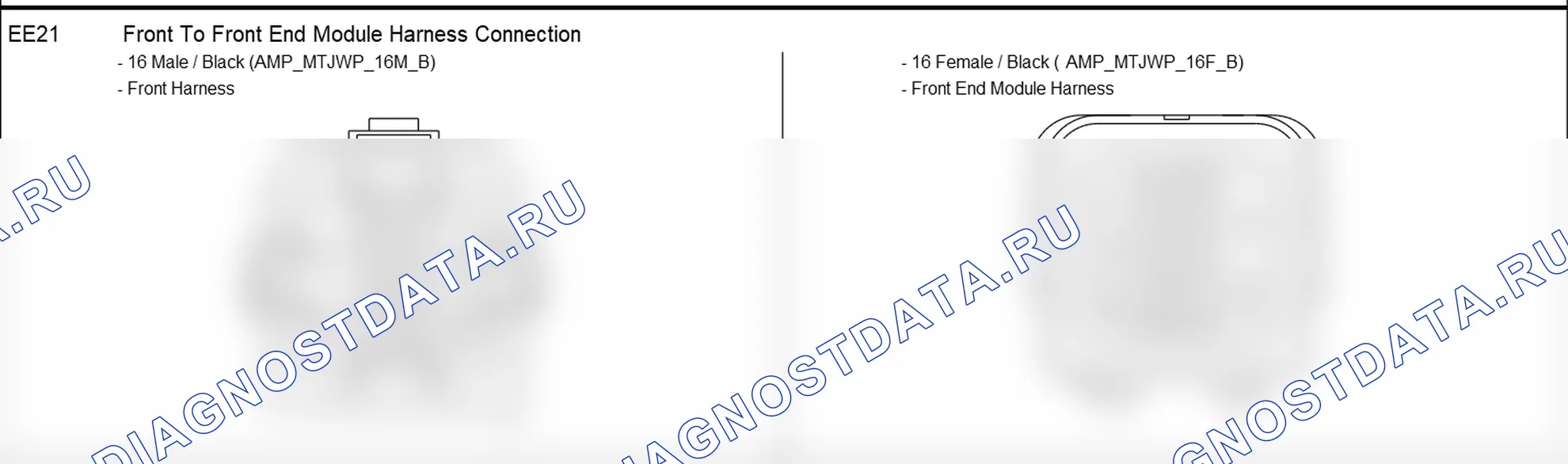 Распиновка разъёма EE21 — harness connection. Hyundai Santafe Sport DMA