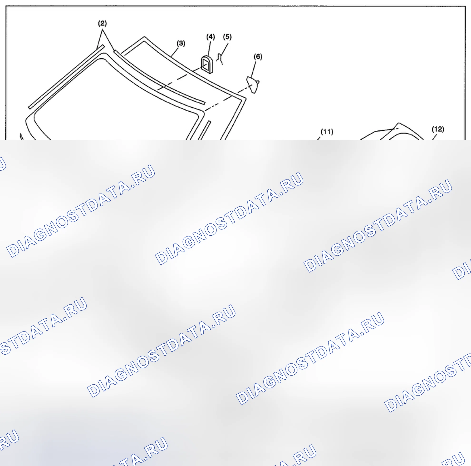 Рис. 7: ФИКСИРОВАННОЕ СТЕКЛО. Subaru Impreza GH