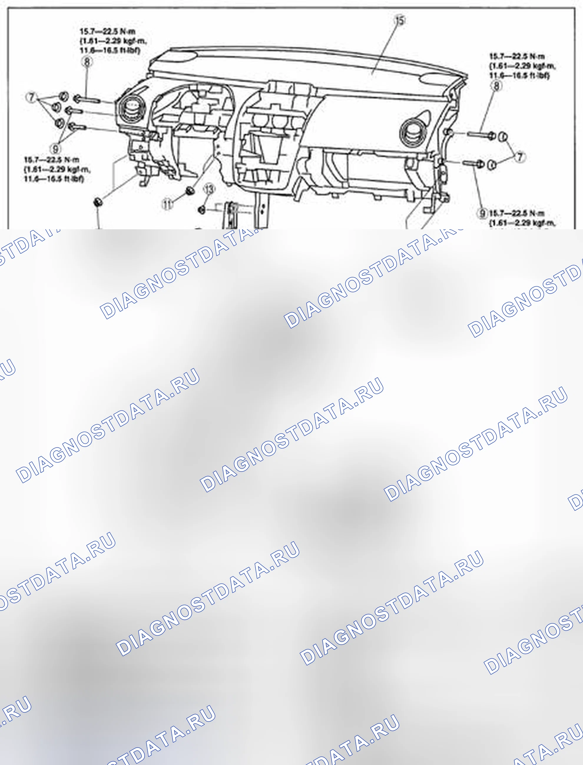 Рис. 35: СНЯТИЕ / УСТАНОВКА ПРИБОРНОЙ ПАНЕЛИ. Mazda CX-7 I рестайлинг