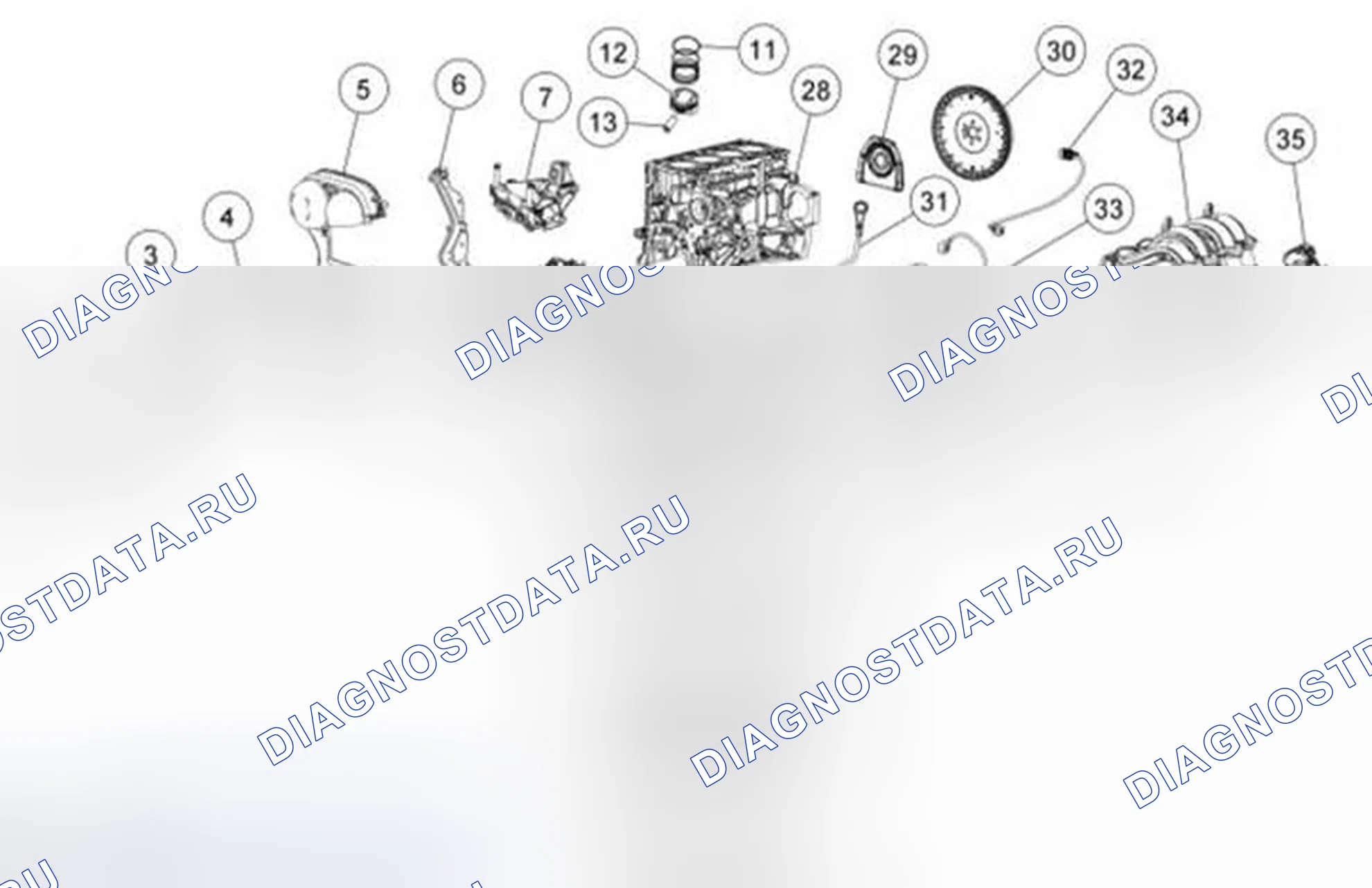 Рис. 168: Нижний двигатель. Ford Fiesta Mk6