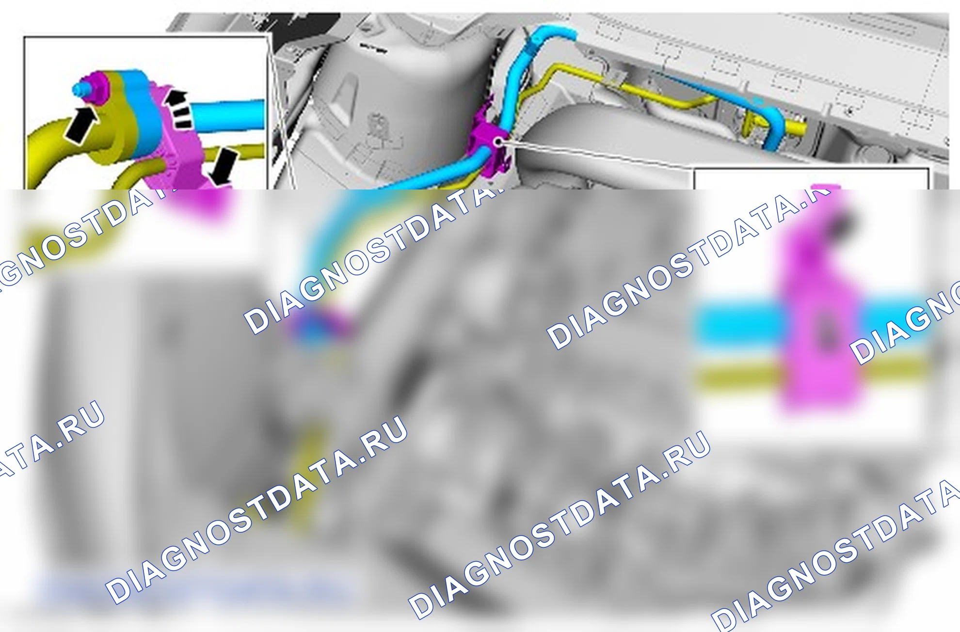 Как снять и установить выпускной трубопровод испарителя. Ford Grand C-MAX II