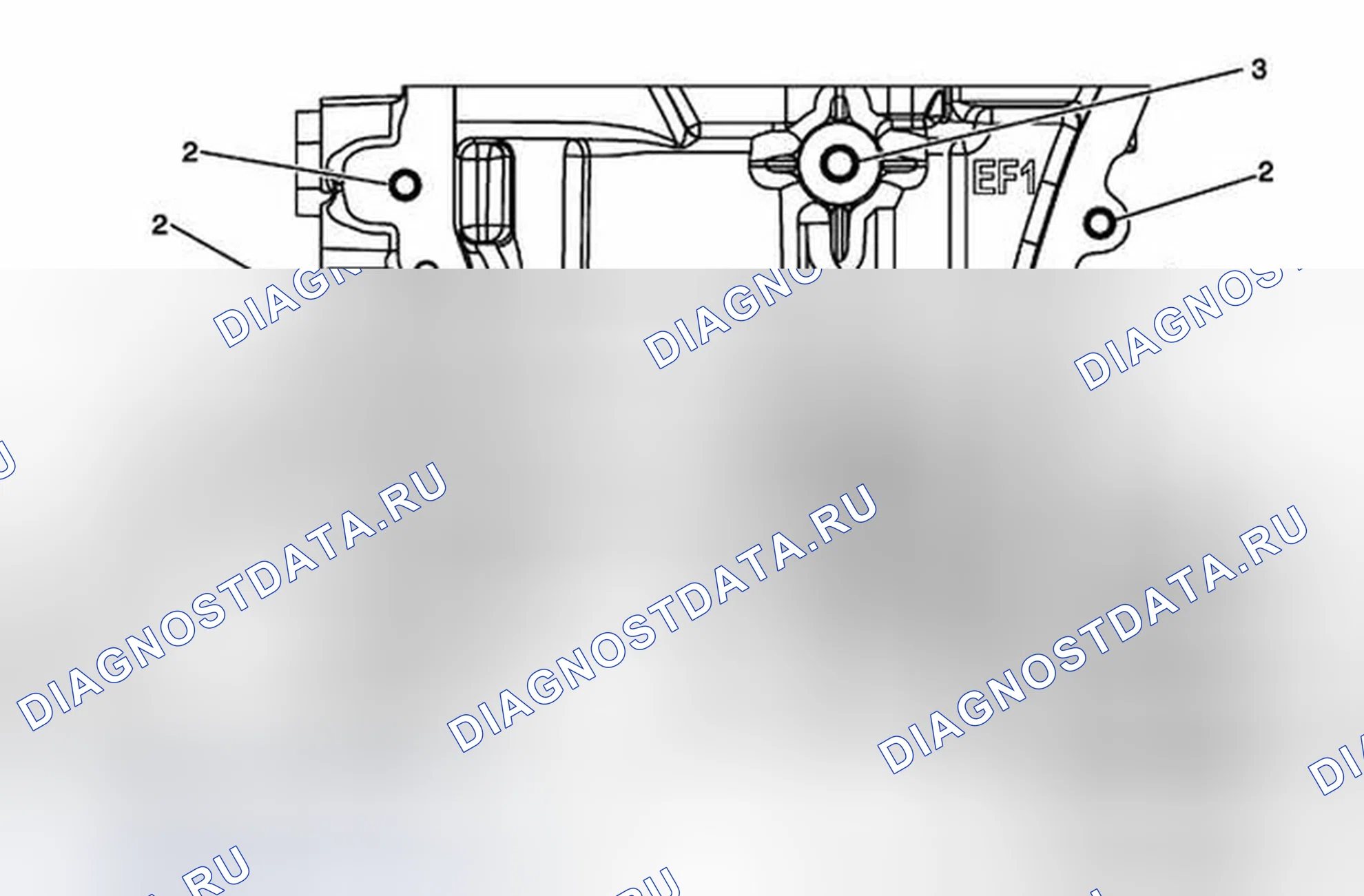 Рис. 110: Блок цилиндров - вид спереди. Chevrolet Malibu VIII рестайлинг
