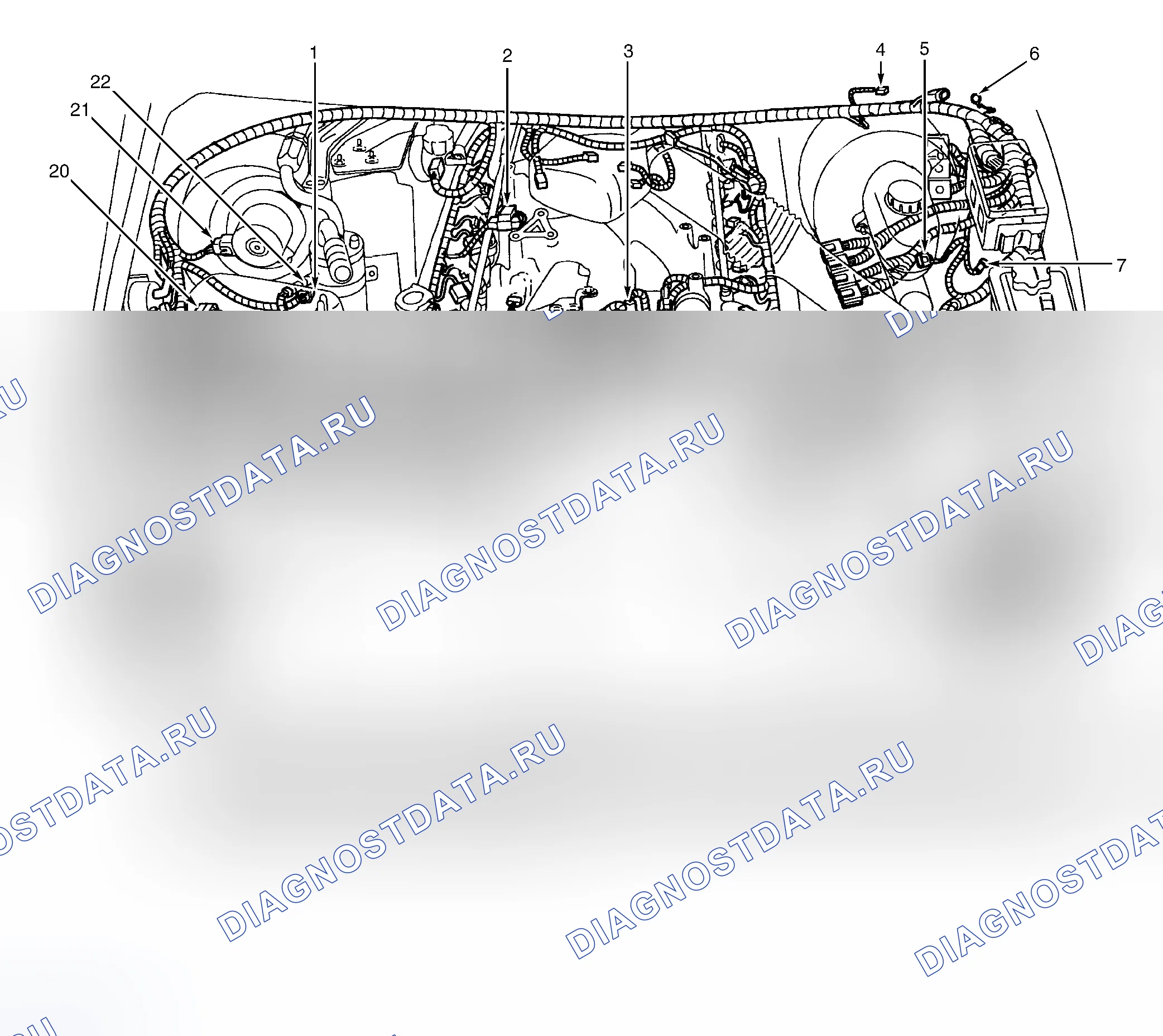 Рис. 1: ГРАФИКИ РАСПОЛОЖЕНИЯ КОМПОНЕНТОВ. Ford Pickup F250 Super Duty I