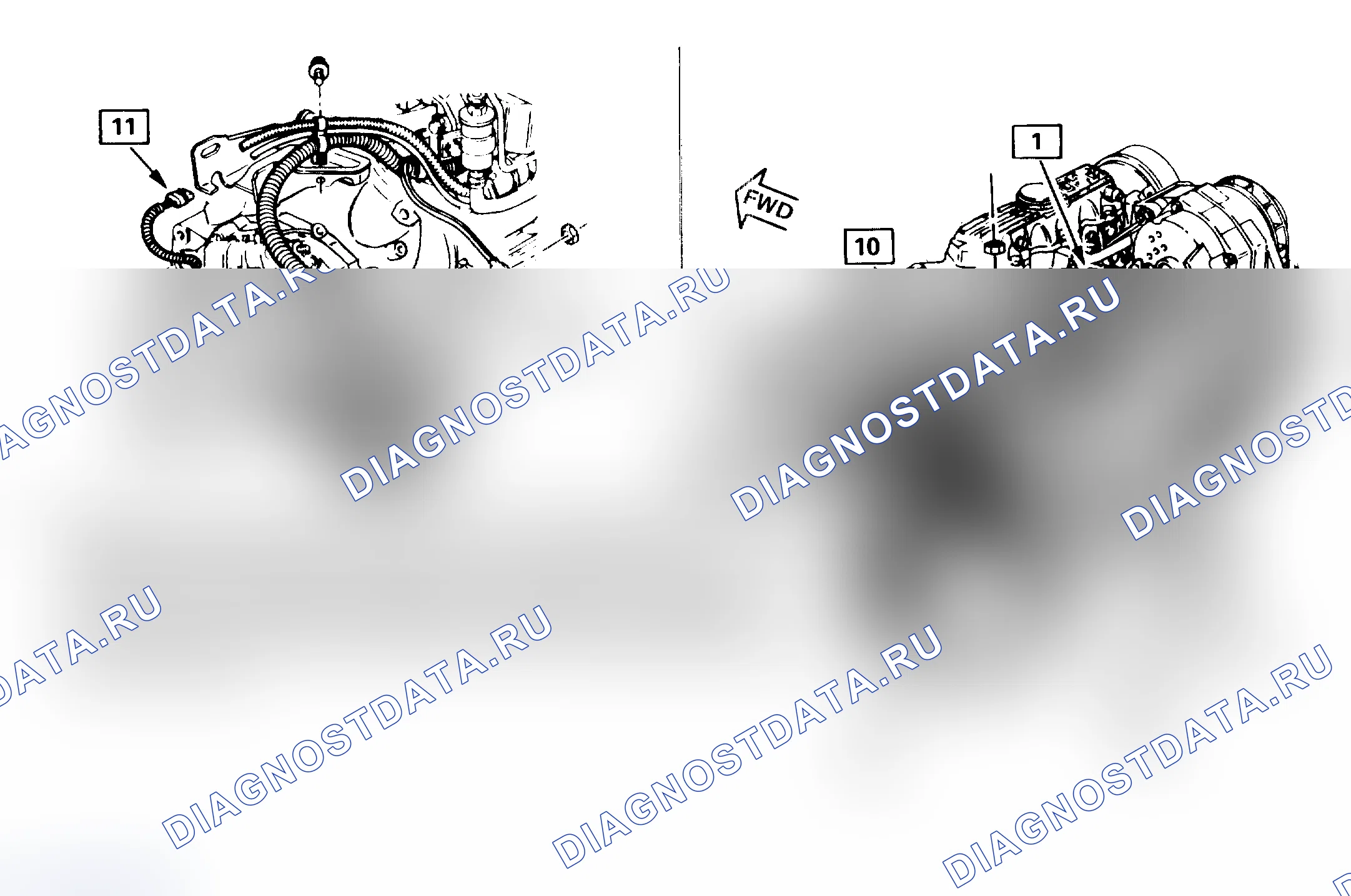 Рис. 33: Расположение компонентов двигателя - Вид 1/3 (1.8L VIN 0). Pontiac Sunbird II