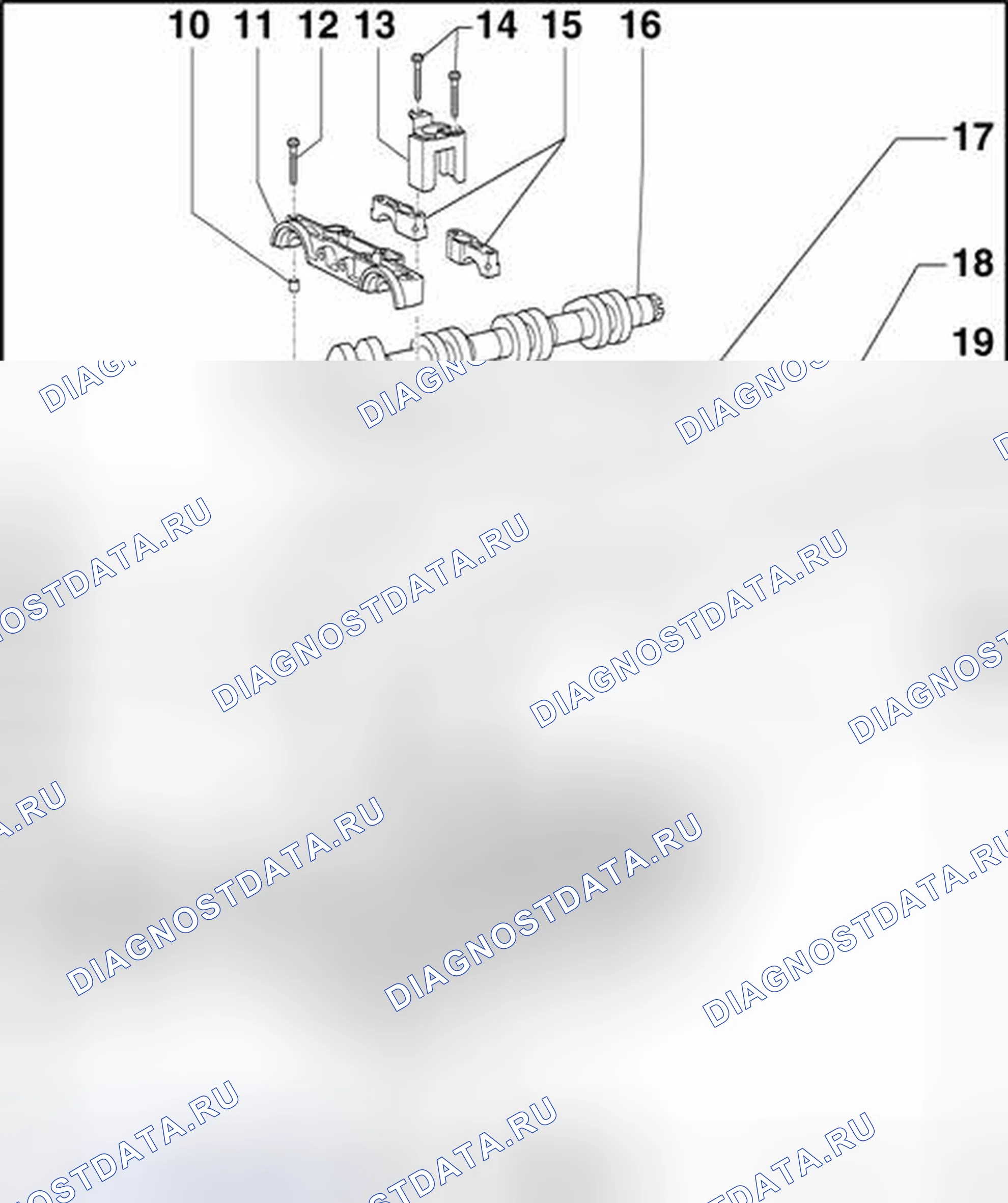 Рис. 435: Valvetrain, обзор компонентов. Audi S4 B6