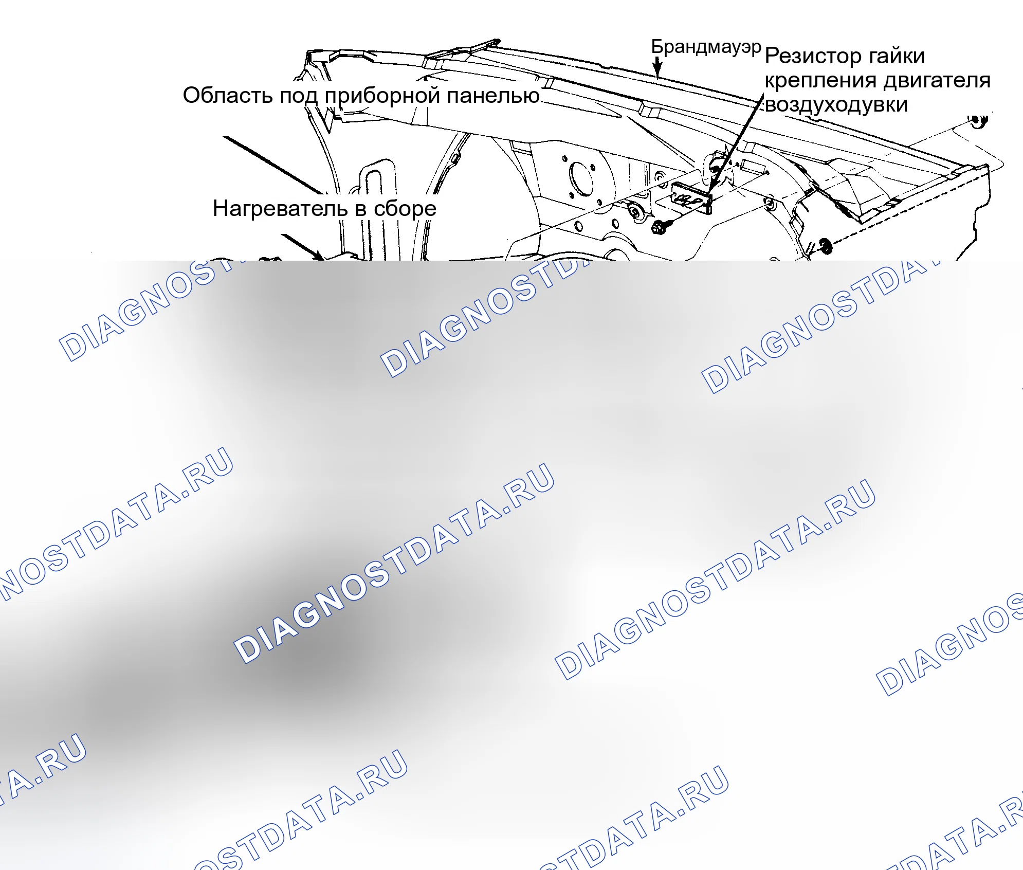 Рис. 11: Режим дверного кабеля (модели с передним приводом). Dodge Diplomat I