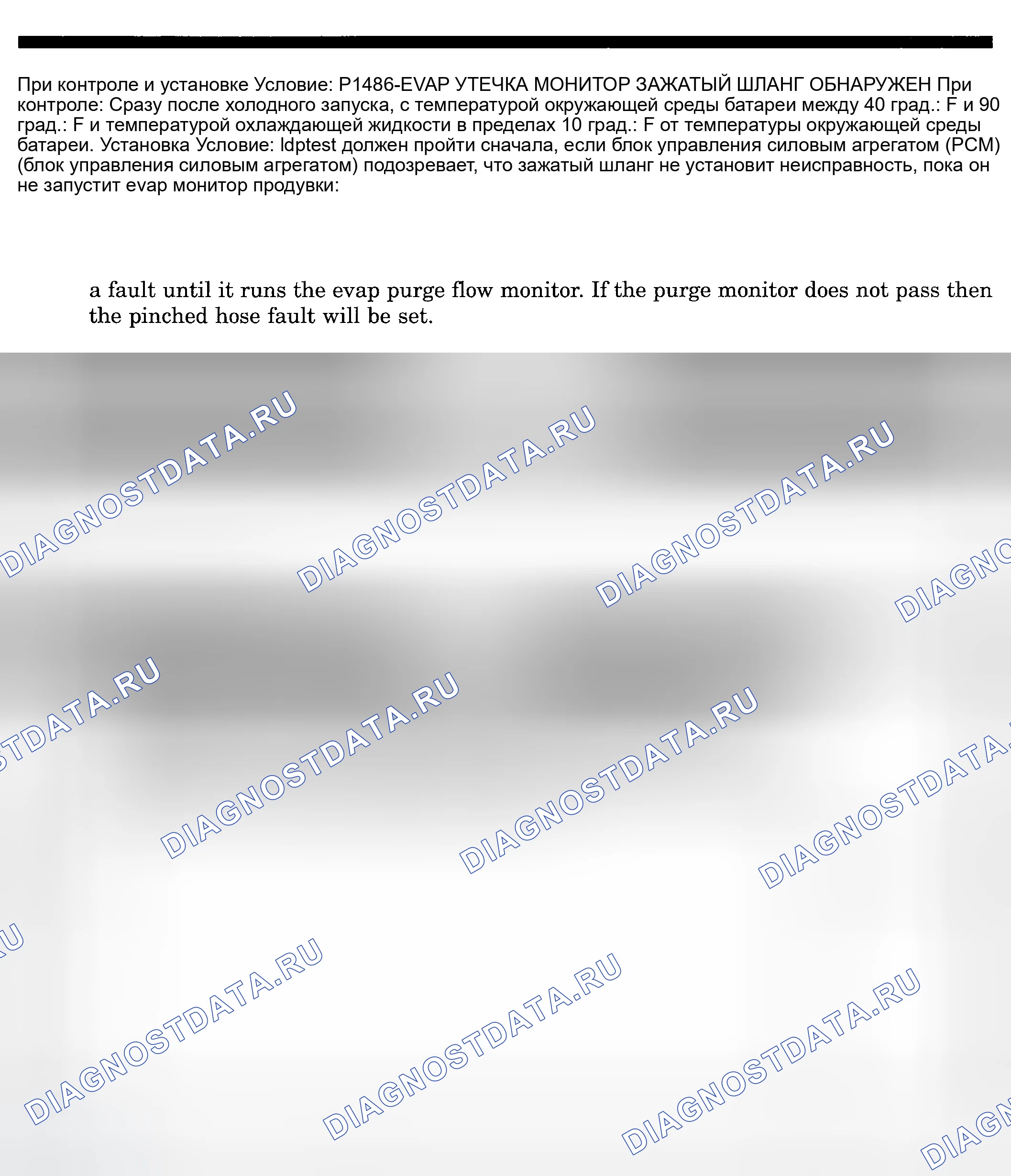 Рис. 249: расшифровка кода ошибки P1486: ОБНАРУЖЕН ЗАЖАТЫЙ ШЛАНГ EVAP LEAK контроль. Dodge Pickup R2500 