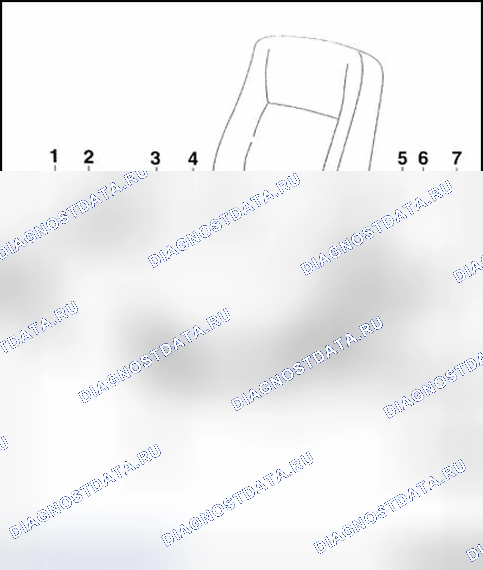 Рис. 3: Переднее сиденье, обзор сборки (4-дверный). Volkswagen Jetta IV