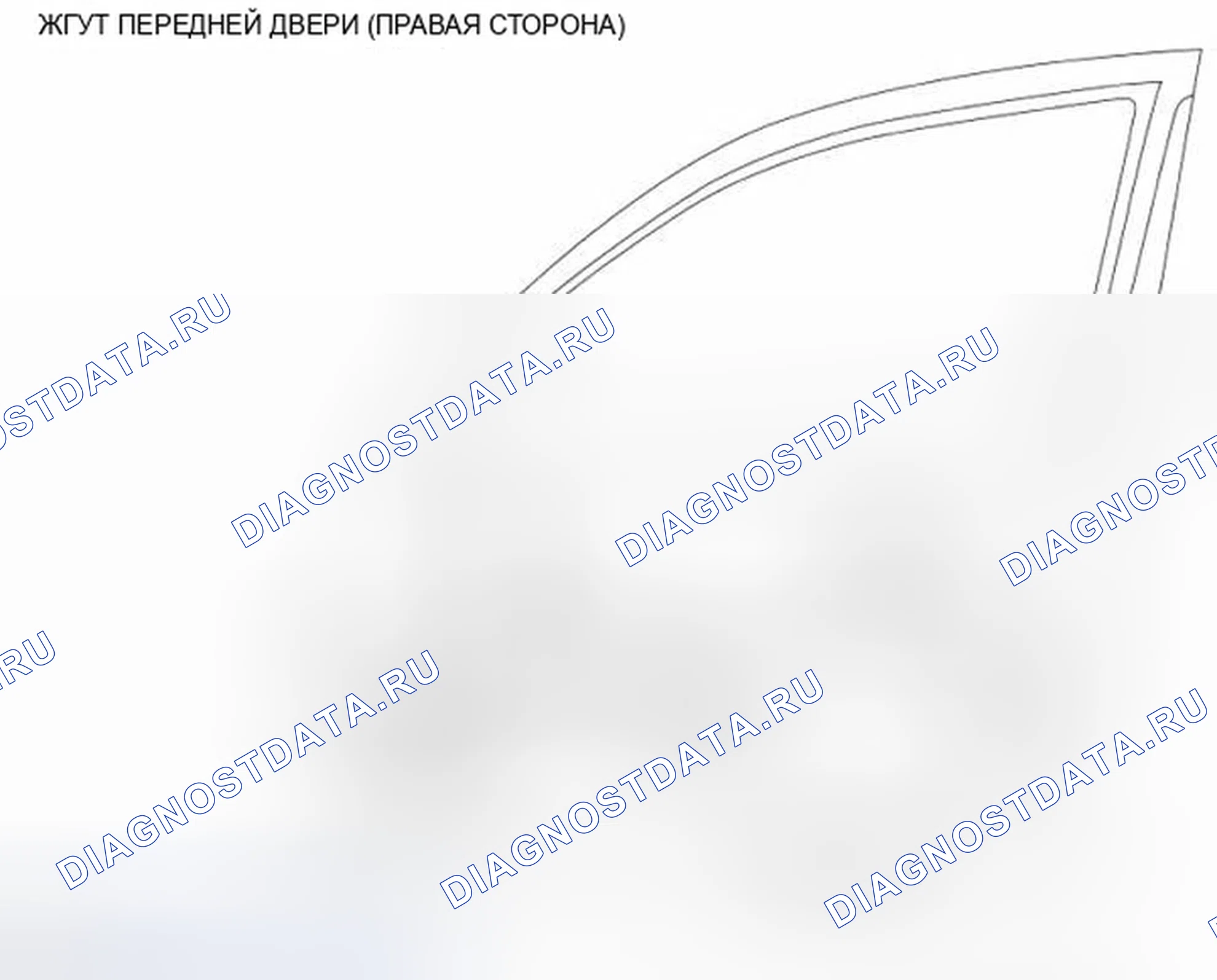 Рис. 99: Жгут передней двери (правая сторона). Infiniti EX35 I