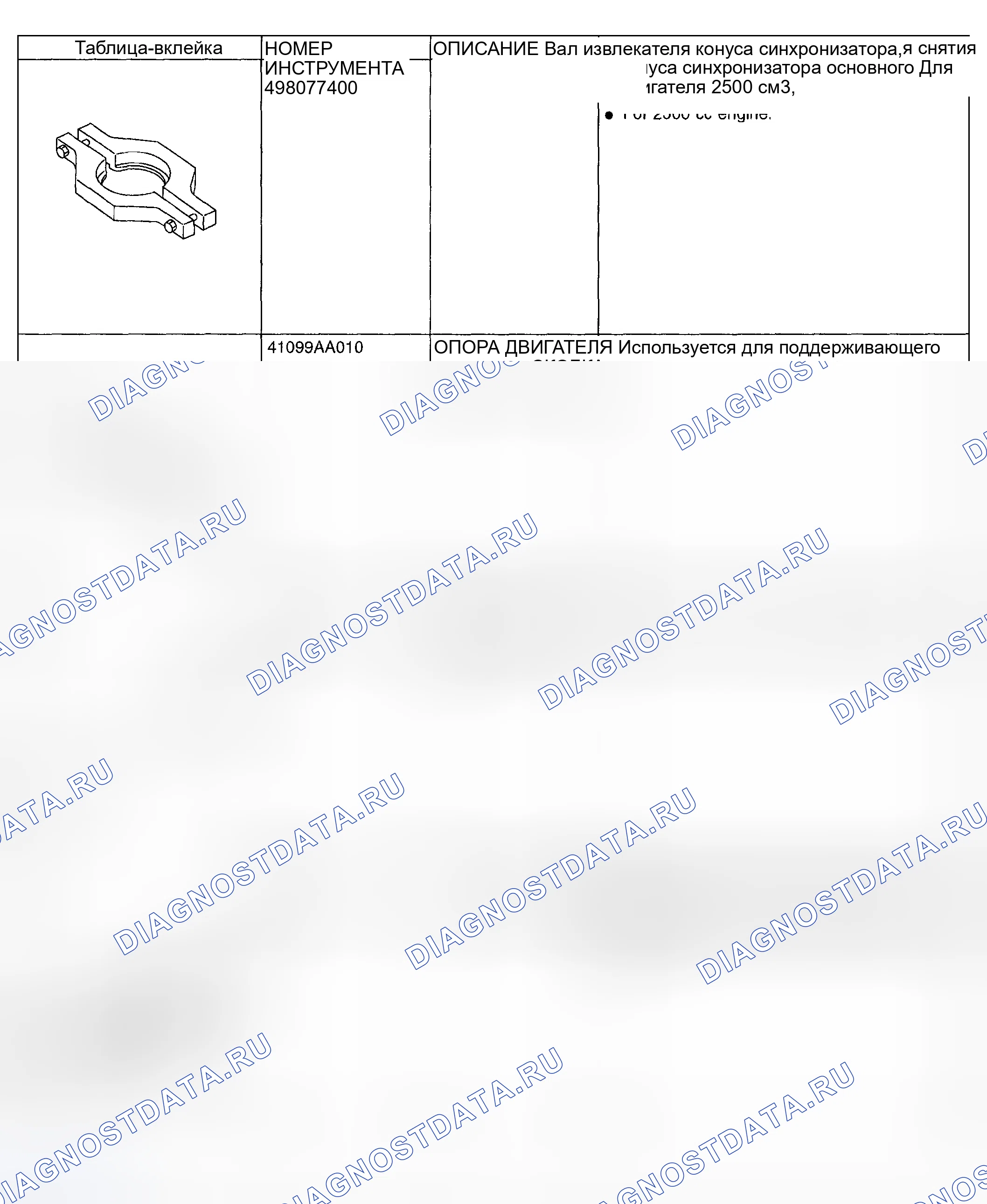 Рис. 193: Определение специальных инструментов (10 из 11). Subaru Impreza GD/GC/GG