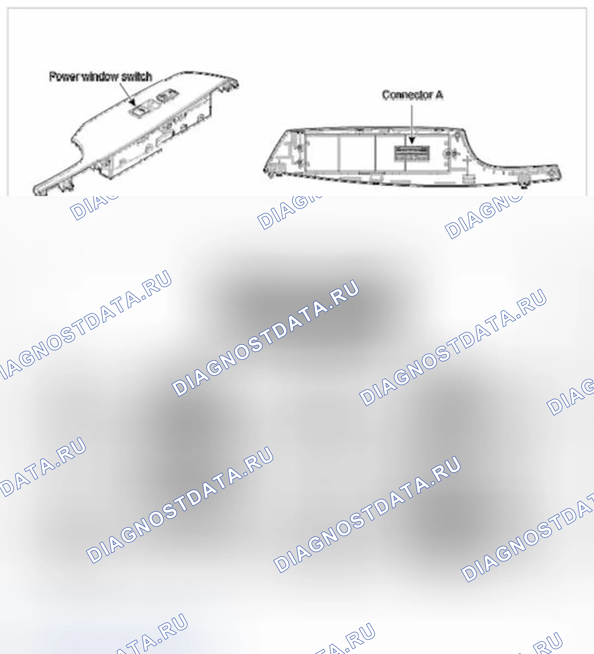Рис. 34: Переключатель пассажирского стеклоподъемника. Hyundai Azera II