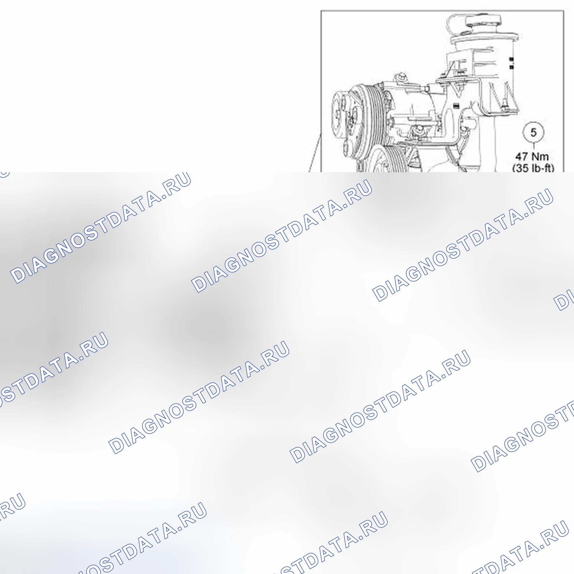 Рис. 9: Насос охлаждающей жидкости - 3 0L. Ford Ranger II