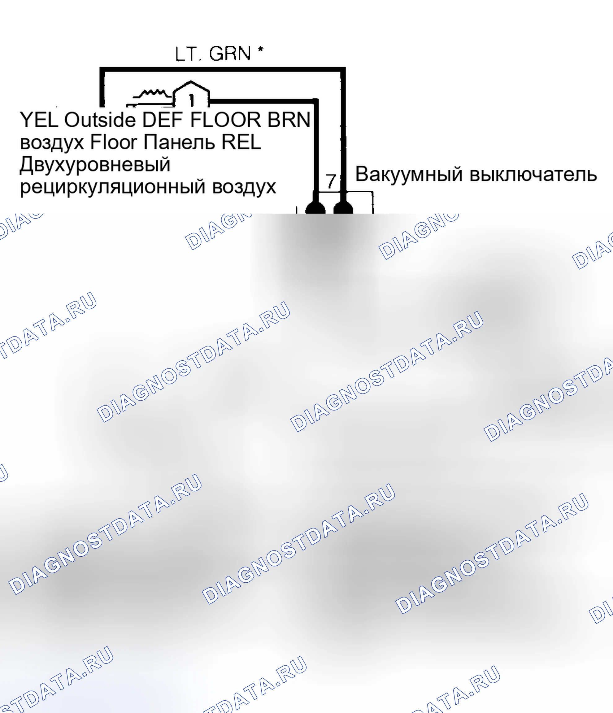Рис. 10: СХЕМА ВАКУУМНЫХ ШЛАНГОВ. Plymouth Grand Voyager II