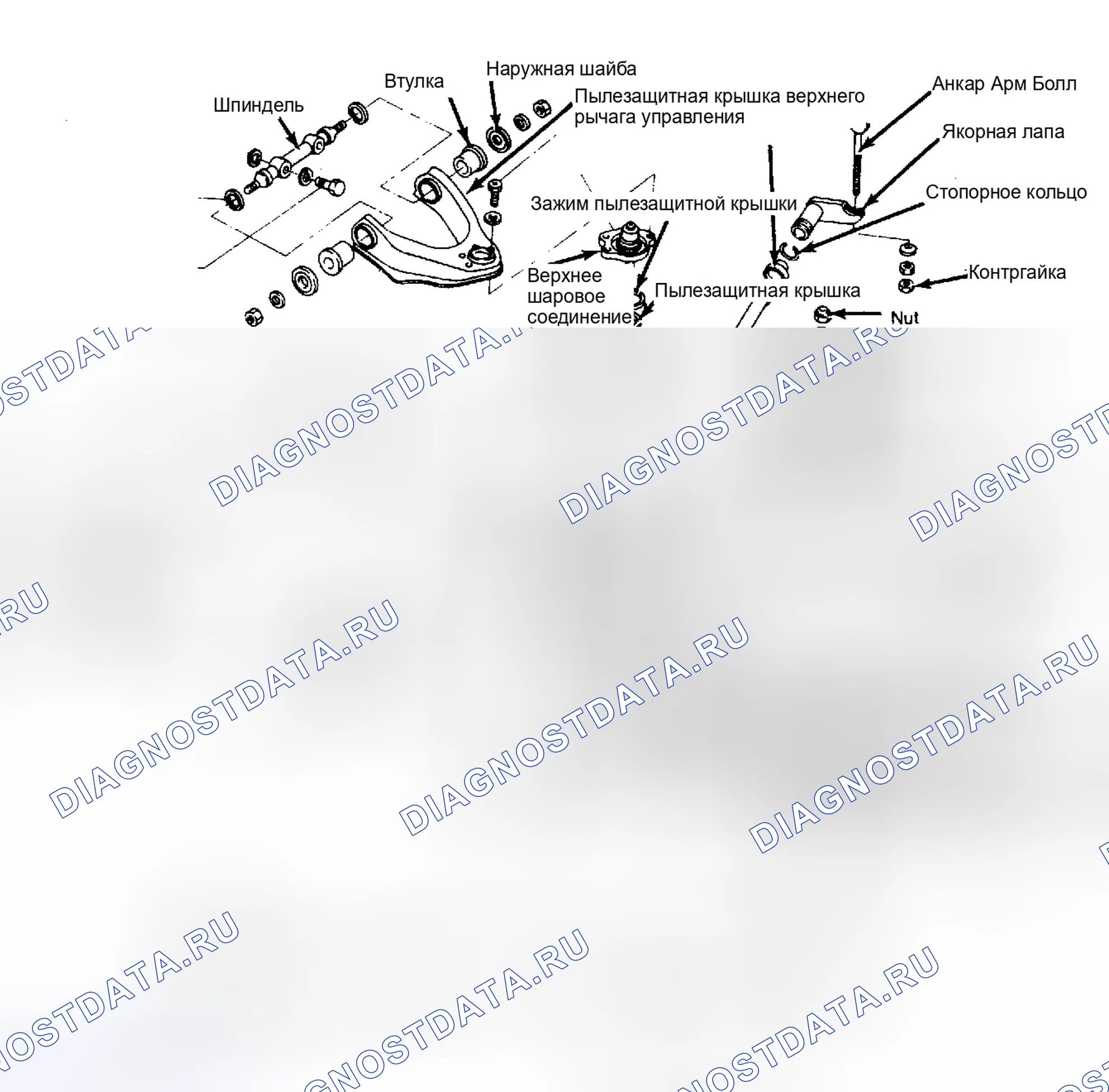 Рис. 6: ДЕМОНТАЖ И МОНТАЖ (PATHFINDER&PICKUP 4WD). Nissan Pathfinder I