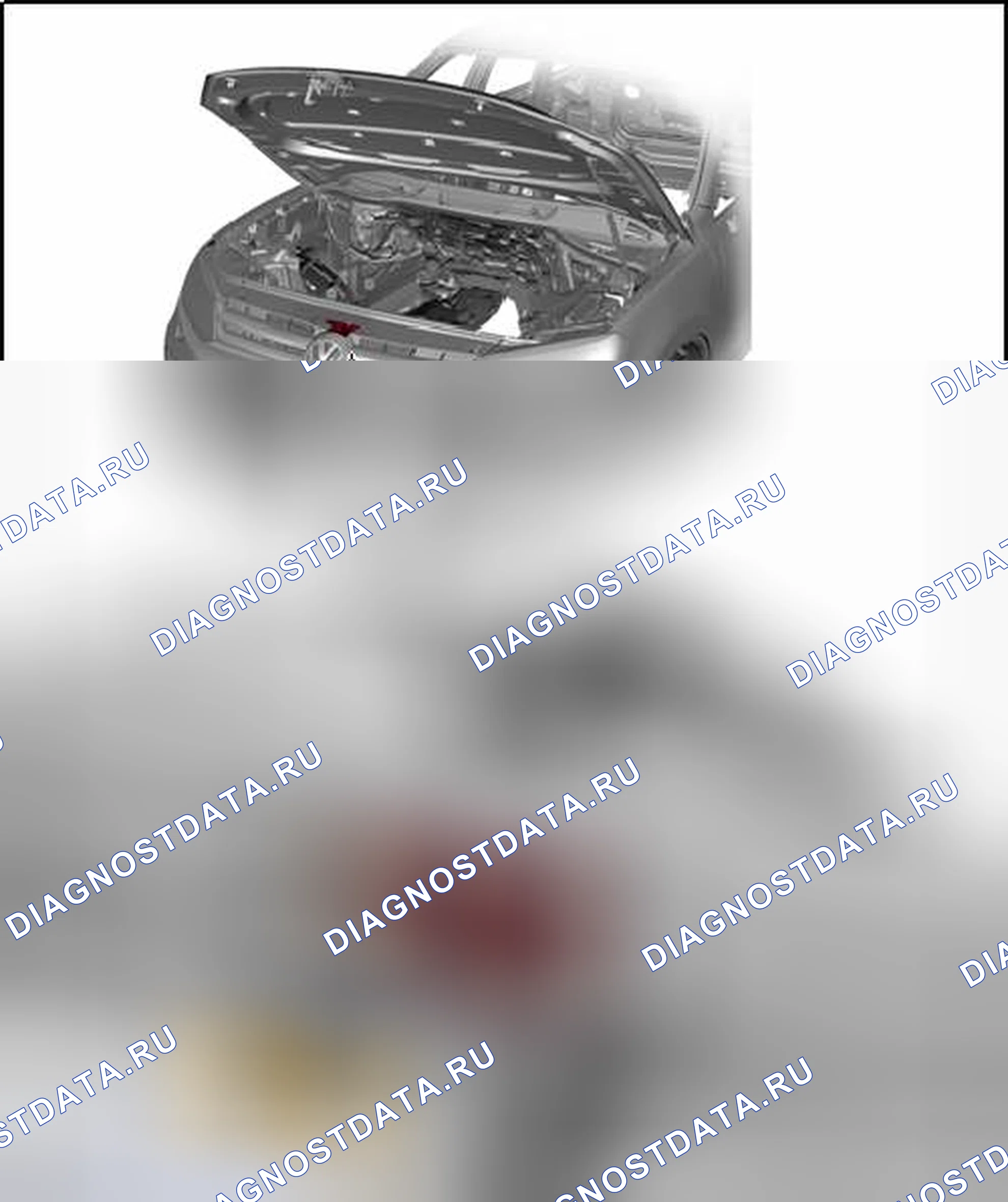 Рис. 38: ЗАЩЕЛКА КАПОТА, РЕГУЛИРОВОЧНАЯ. Volkswagen Touareg II
