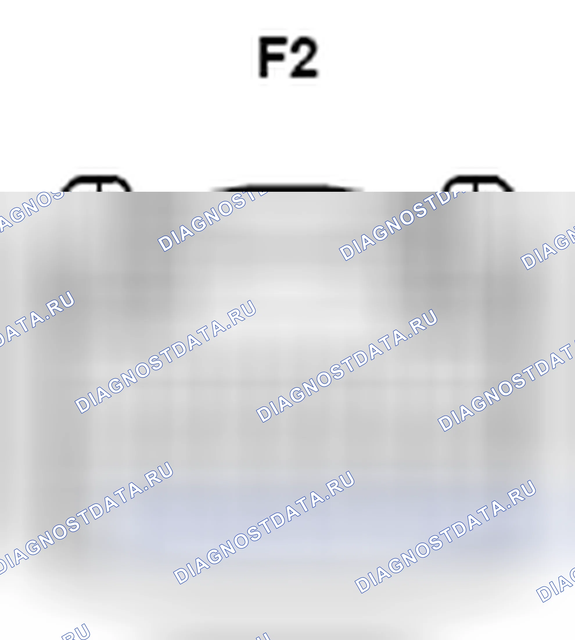 Рис. 1341: Комбинированный вид с торца соединителя расходомера (F2). Toyota Camry XV40 рестайлинг