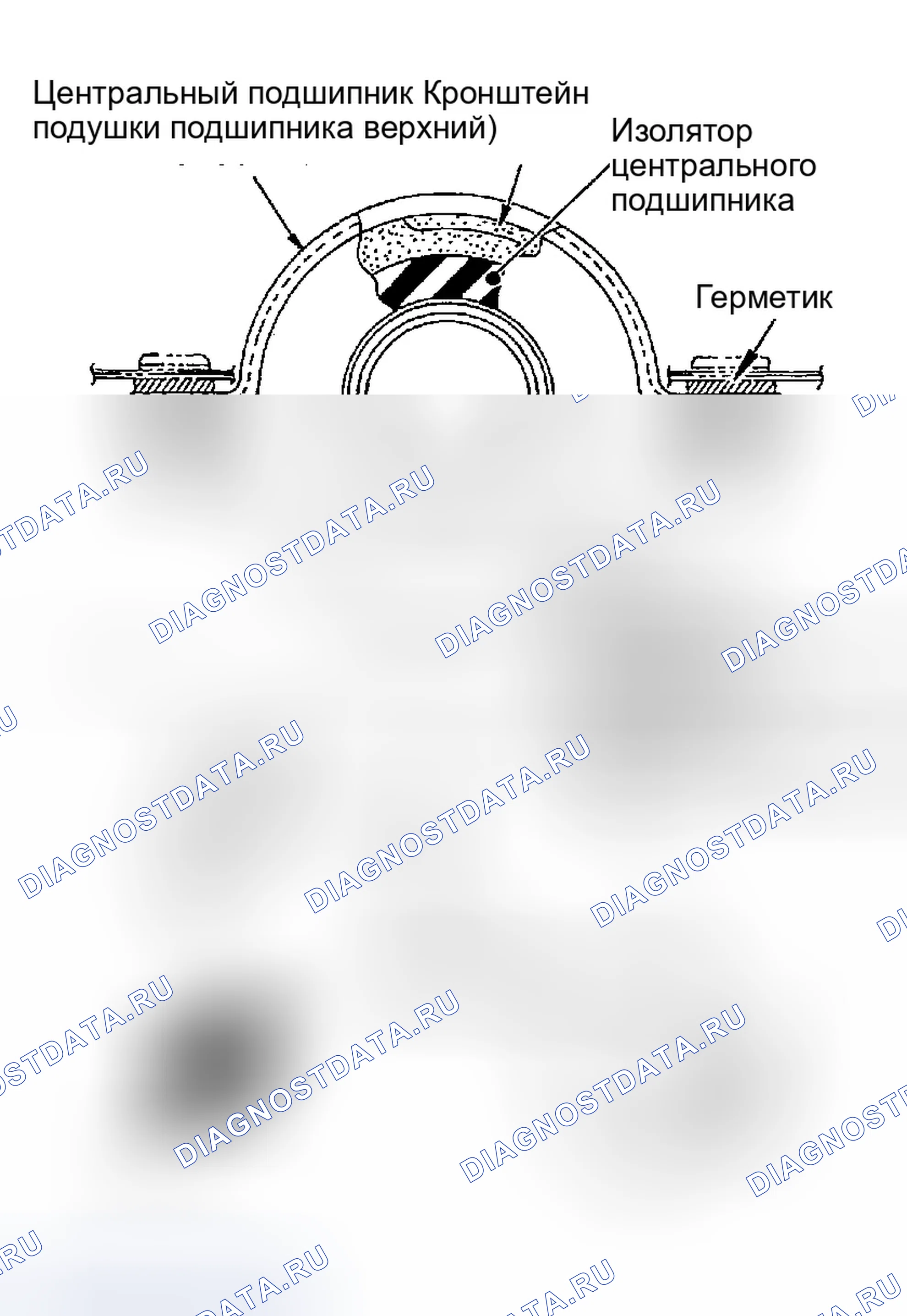 Рис. 7: Установка кронштейна центрального подшипника. Infiniti G35 III