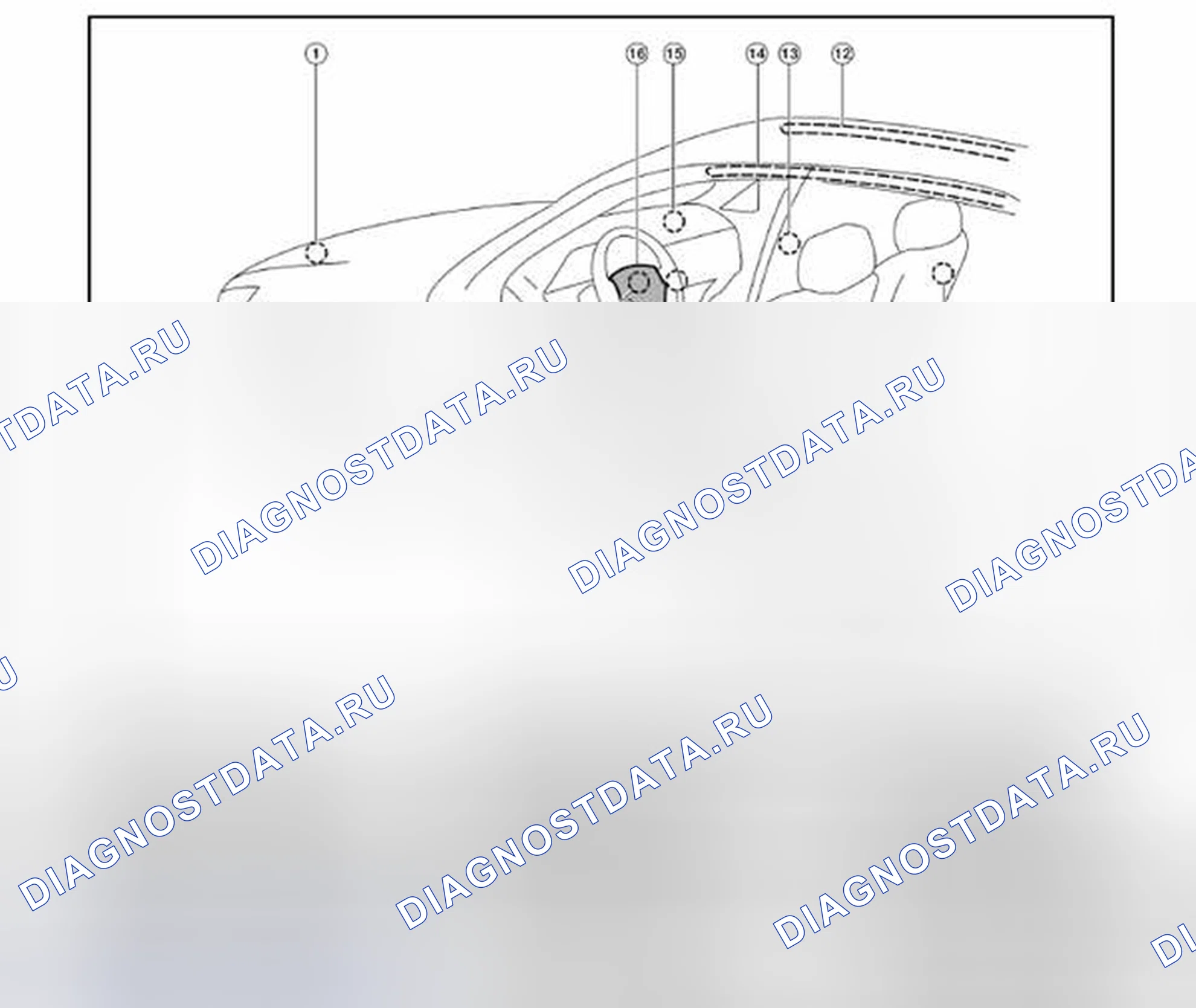 Рис. 115: Расположение компонентов SRS. Nissan Altima L32 рестайлинг