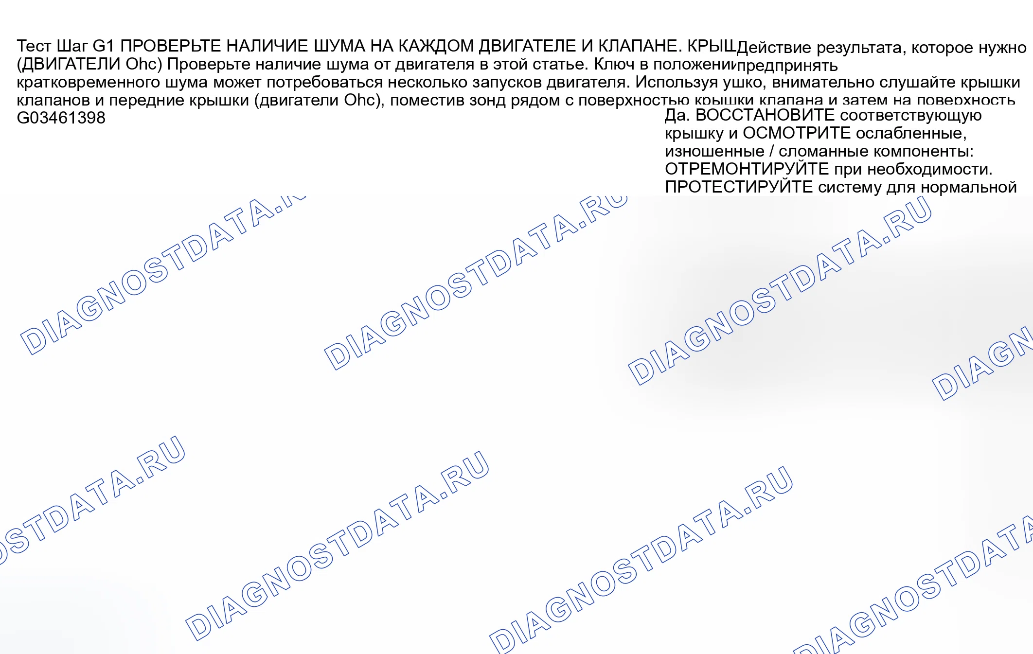 Рис. 26: ТОЧЕЧНОЕ ИСПЫТАНИЕ G: ДВИГАТЕЛЬ ТИКАЕТ, СТУЧИТ ИЛИ ПОСТОЯННО ДРЕБЕЗЖИТ. Ford Econoline E250 