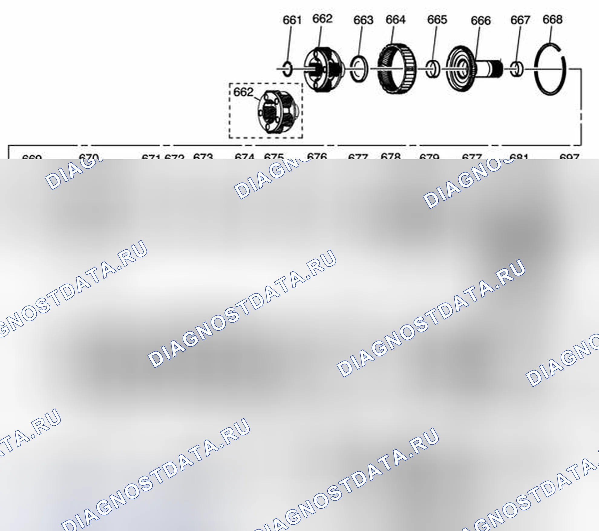 Рис. 13: Внутренние части (2 из 2). GMC Sierra 3500 GMT800 early