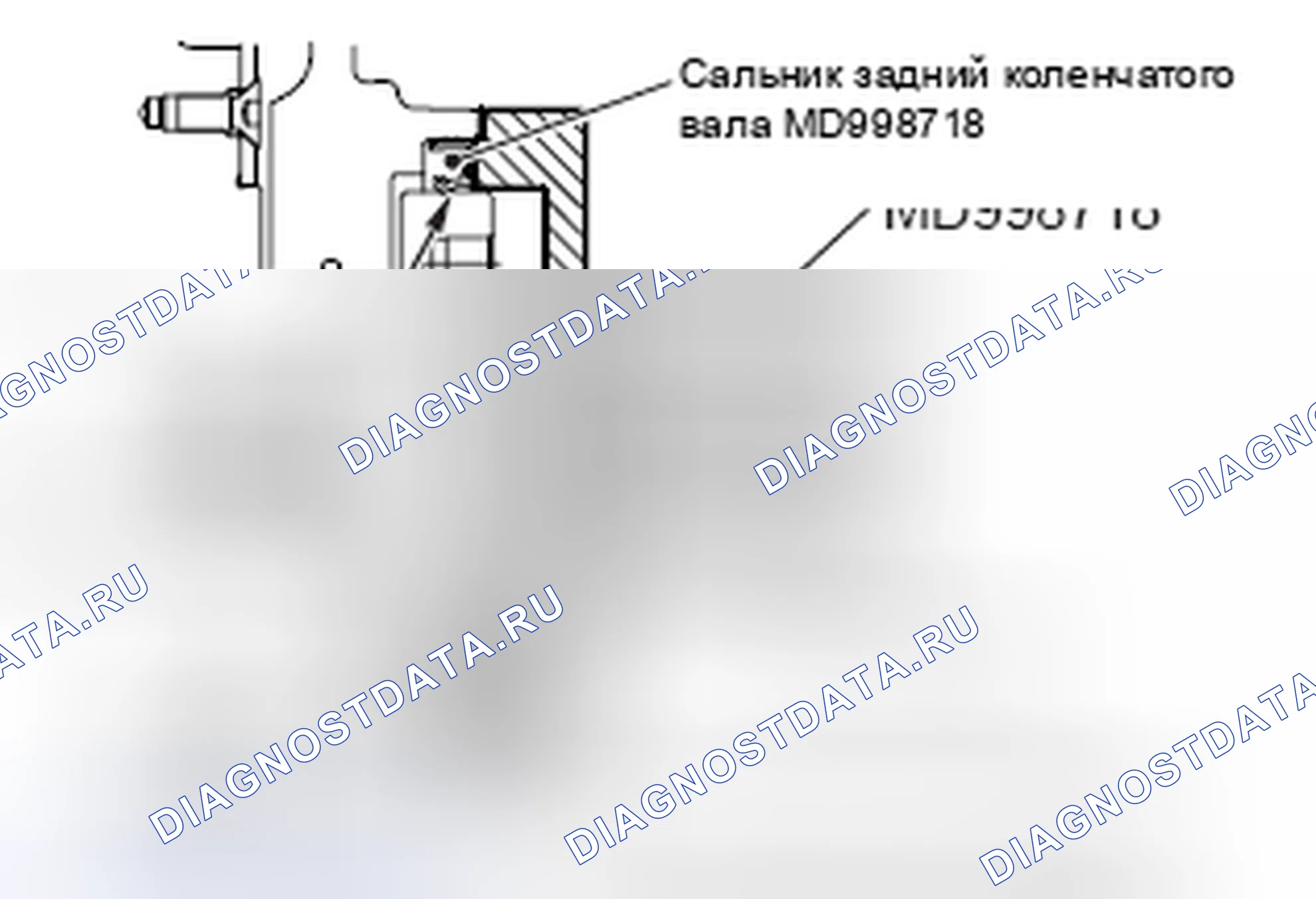 Рис. 272: > > A < < МОНТАЖ ЗАДНЕГО САЛЬНИКА КОЛЕНЧАТОГО ВАЛА. Mazda MX-5 NB