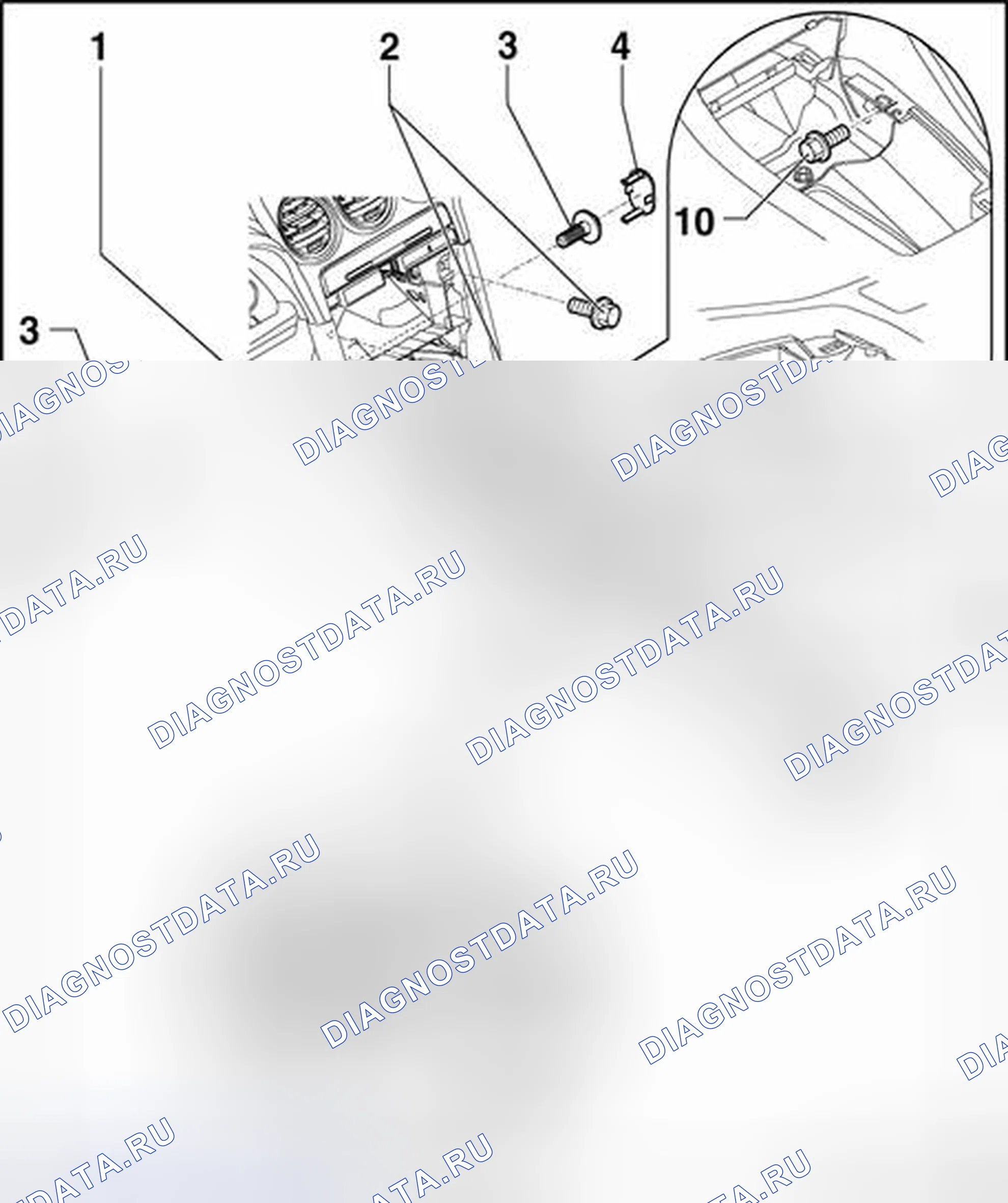 Рис. 90: Центральная консоль, обзор сборки. Audi S4 B6