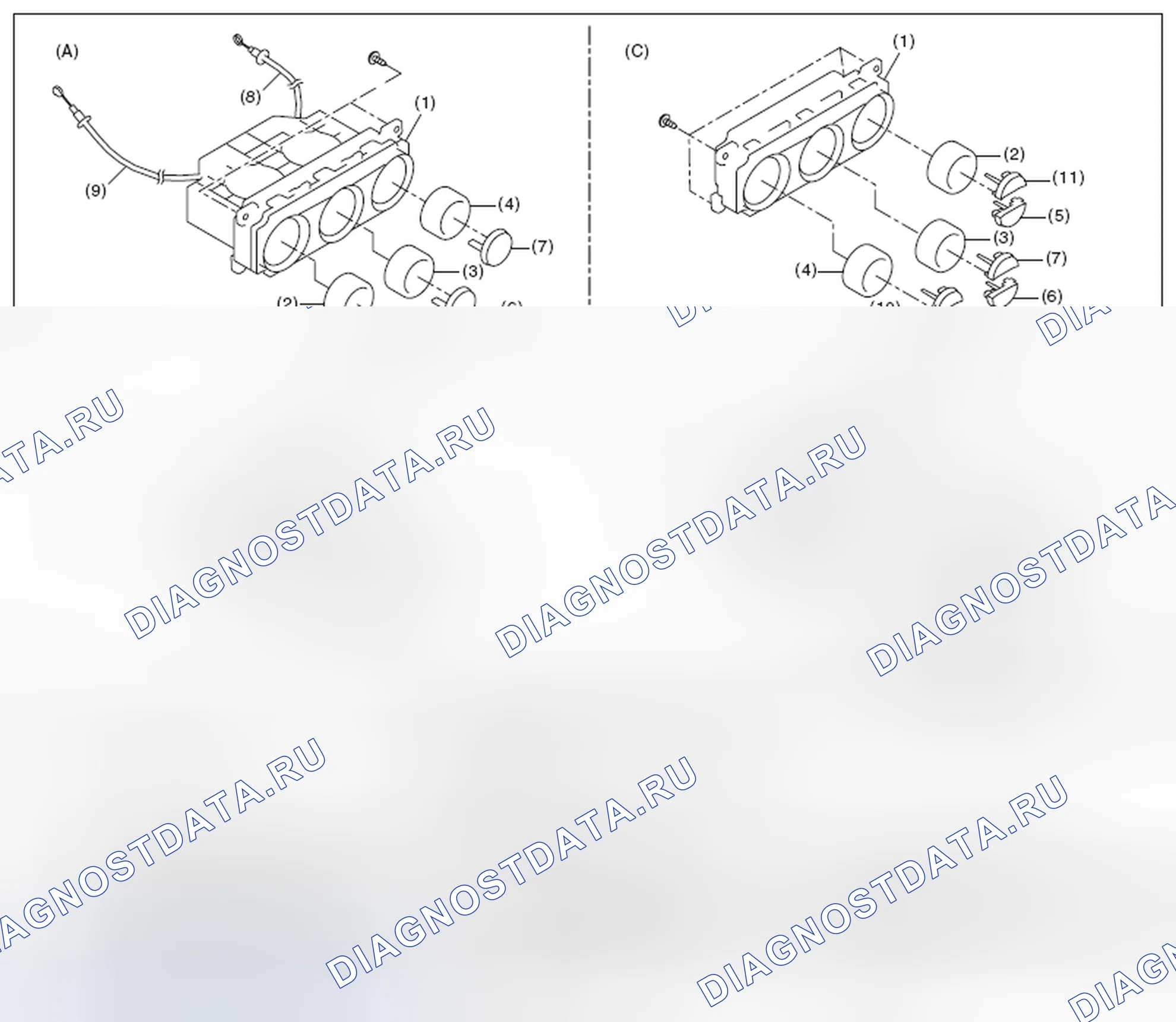 Рис. 9: ПАНЕЛЬ УПРАВЛЕНИЯ. Subaru Impreza GK
