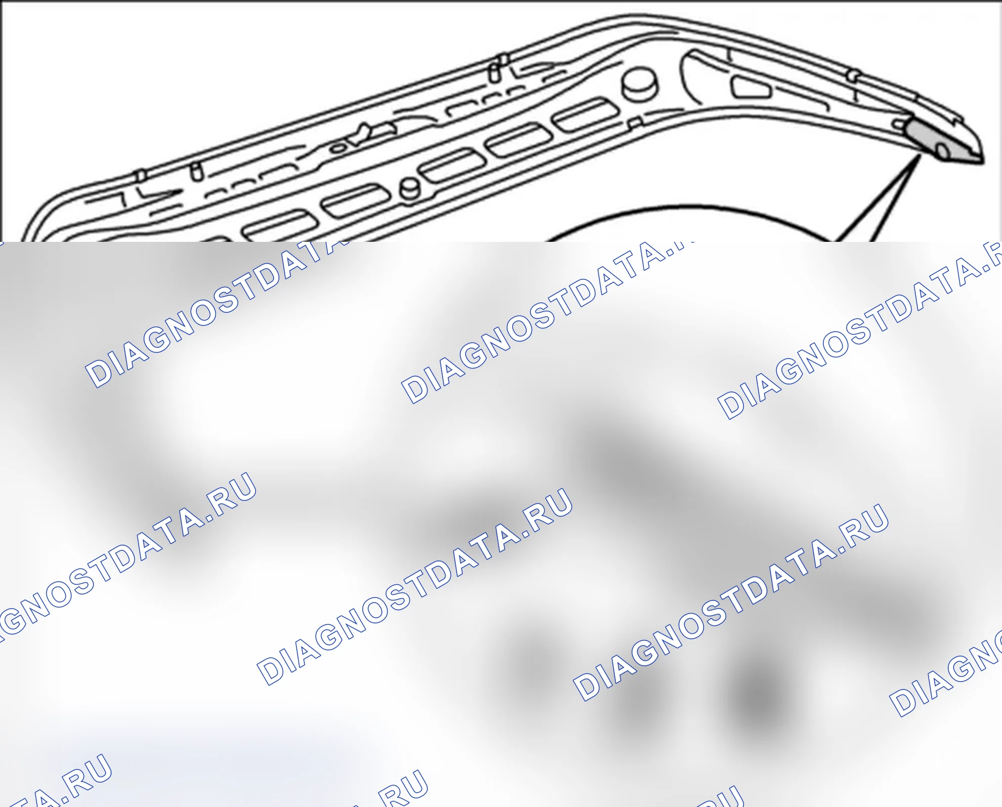 Рис. 283: Разборка крышки отсека с складным верхом. Porsche 911 GT3 997