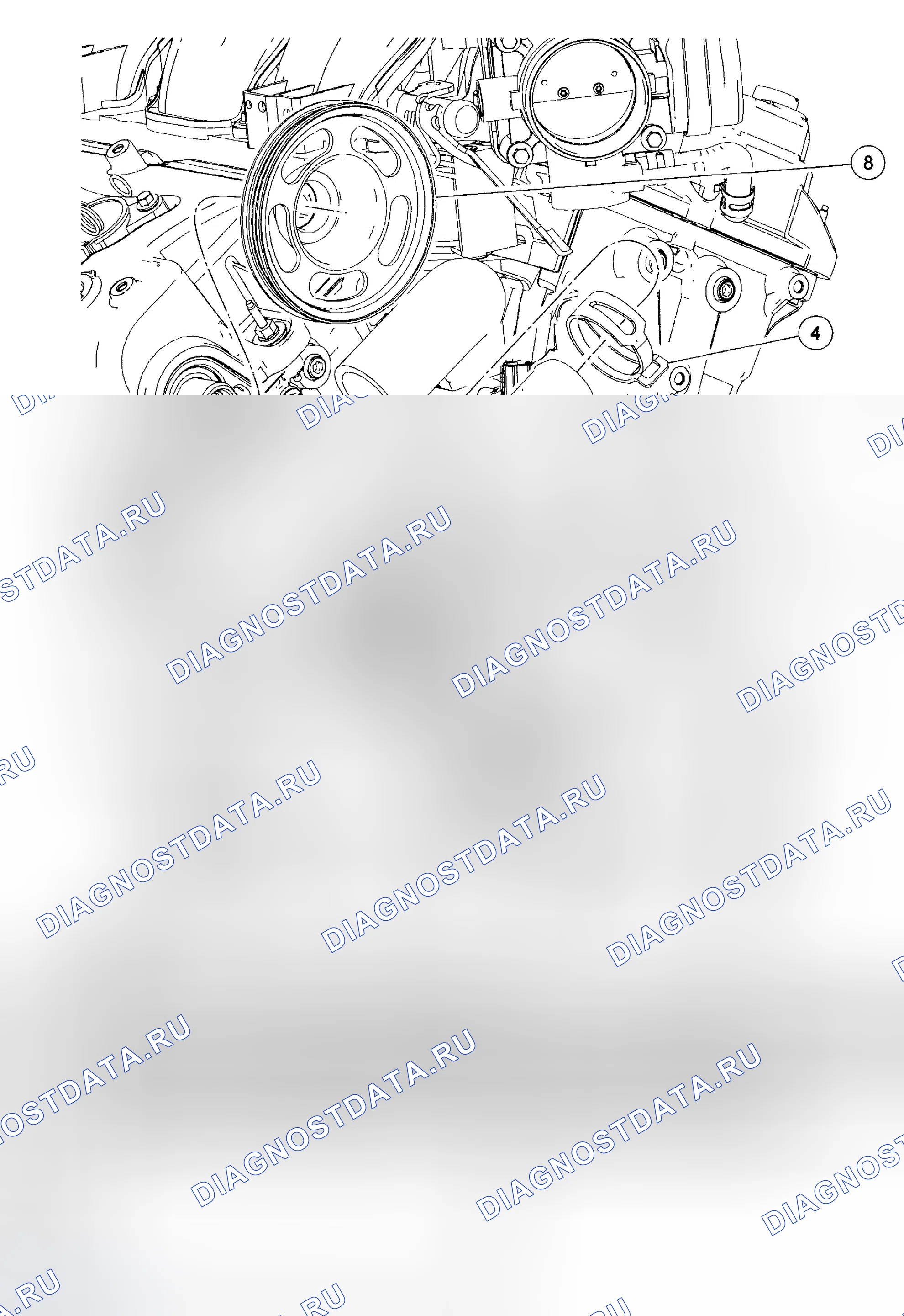 Рис. 26: ВОДЯНОЙ НАСОС - 3,0 л (4V) ДВИГАТЕЛИ ПОЗДНЕЙ СБОРКИ. Mazda Tribute I рестайлинг