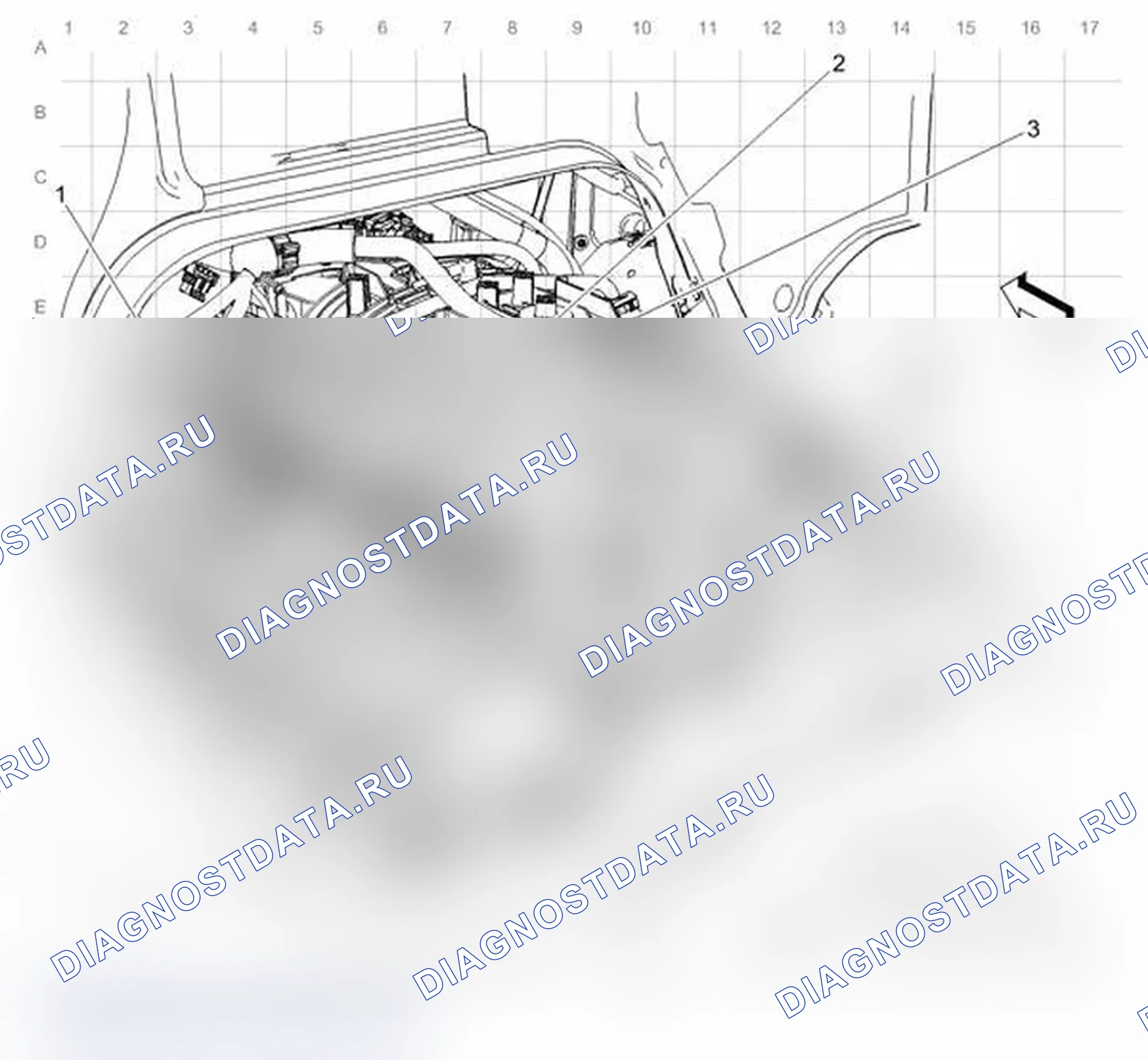 Рис. 81: Прокладка кабелей двигателя - левая задняя часть (L20 или L96). Chevrolet Express G1500 