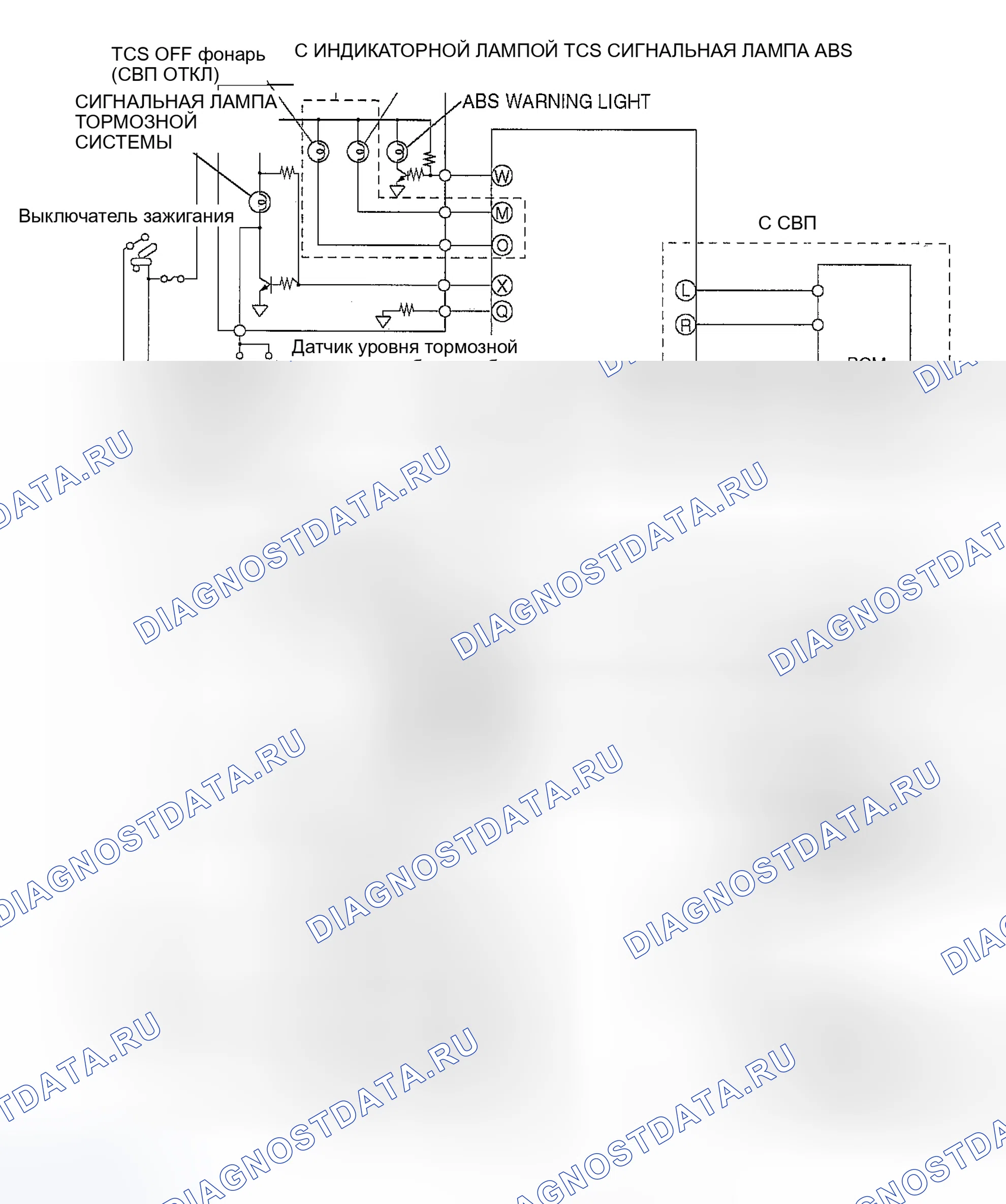 Рис. 1: СХЕМА СИСТЕМЫ ABS И TCS. Mazda MPV II рестайлинг