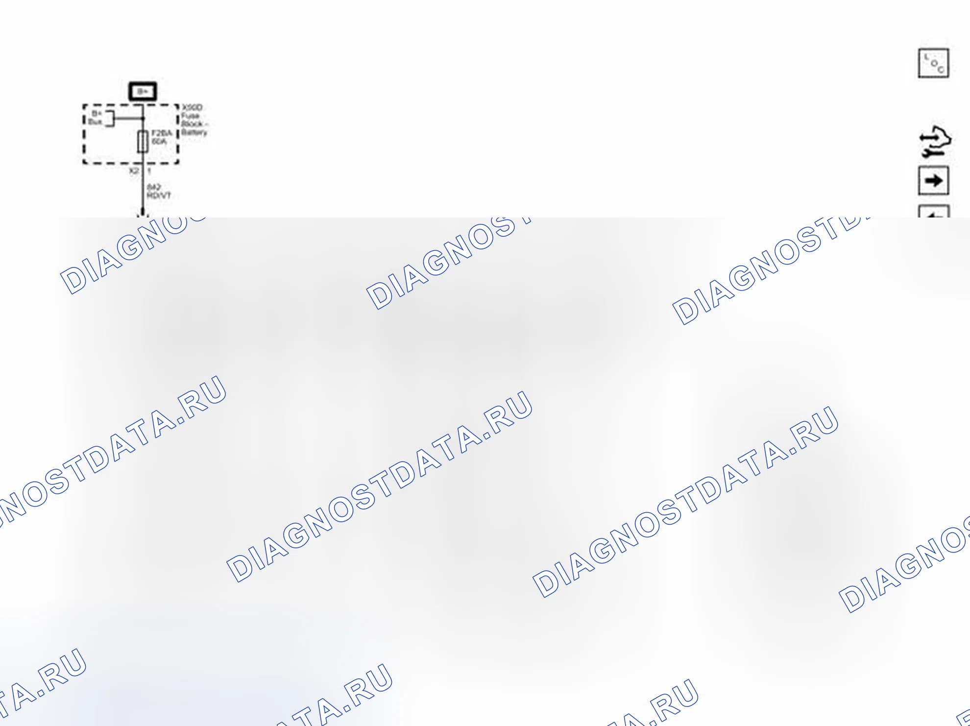 Рис. 84: F2BA, F2DA, F3DA, F8DA, F9DA, F10DA, F11DA Предохранители и F12DA, и F13DA Автоматические выключатели. Cadillac SRX II рестайлинг