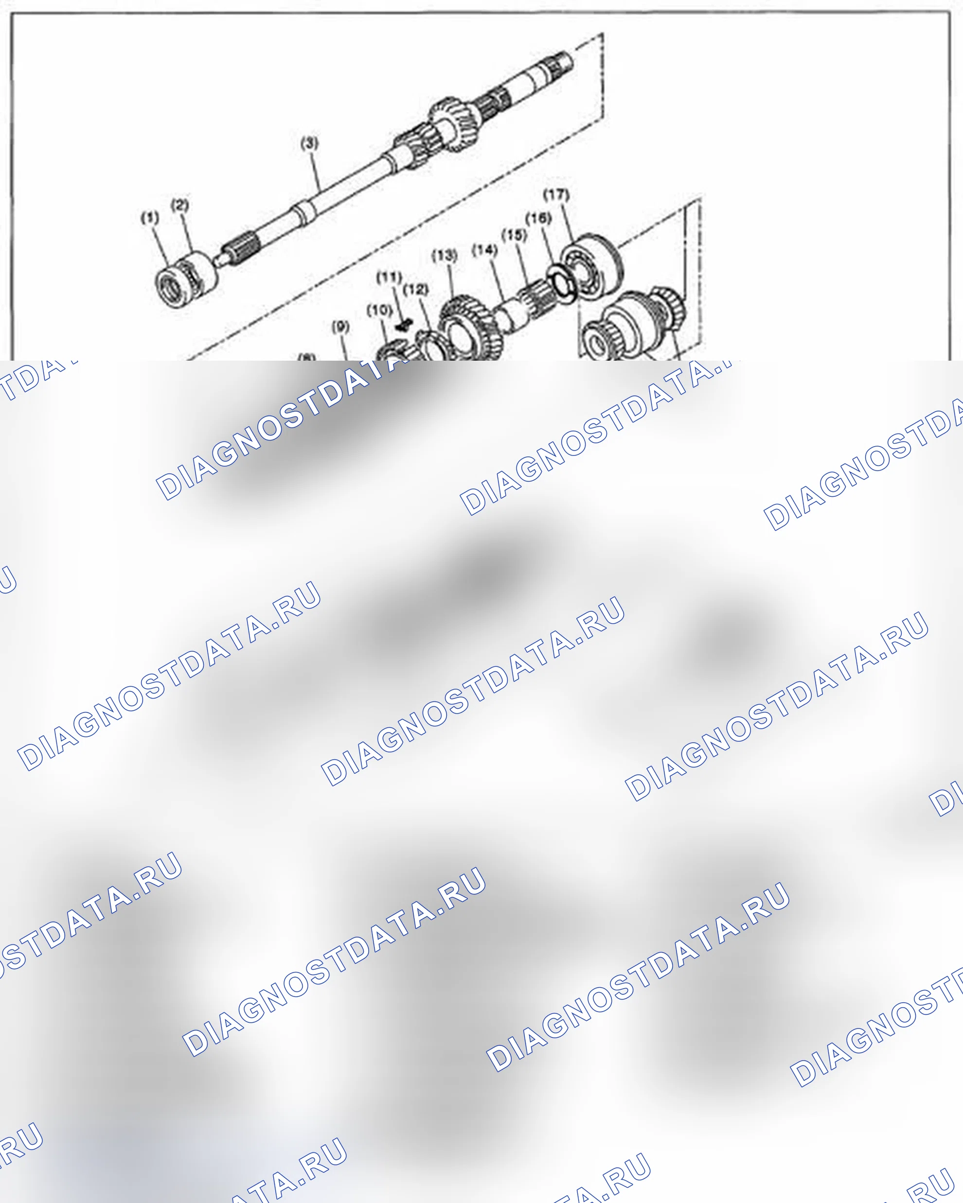 Рис. 500: ГЛАВНЫЙ ВАЛ ДЛЯ ОДНОРЯДНЫХ. Subaru Impreza WRX STI GR