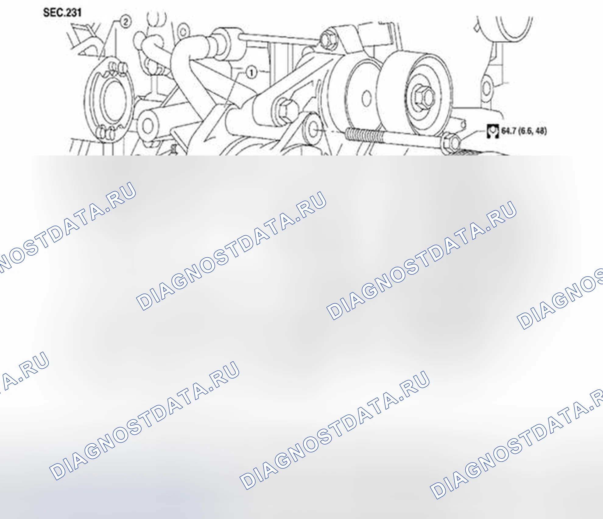 Рис. 18: Генератор: демонтаж и монтаж - модели QR25DE. Suzuki Equator I