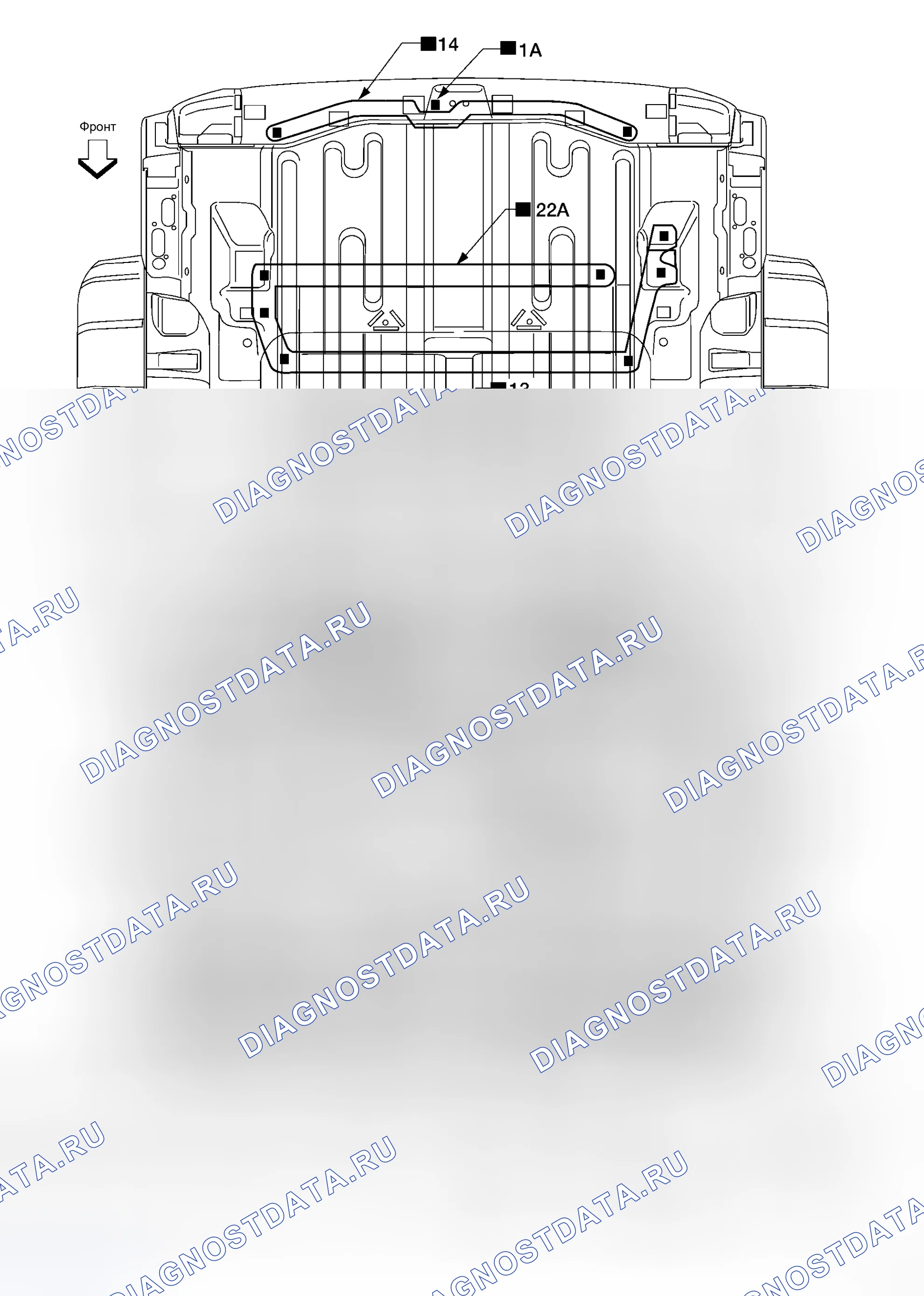 Рис. 265: ЗАДНИЙ ПОЛ СЗАДИ. Honda N-WGN I