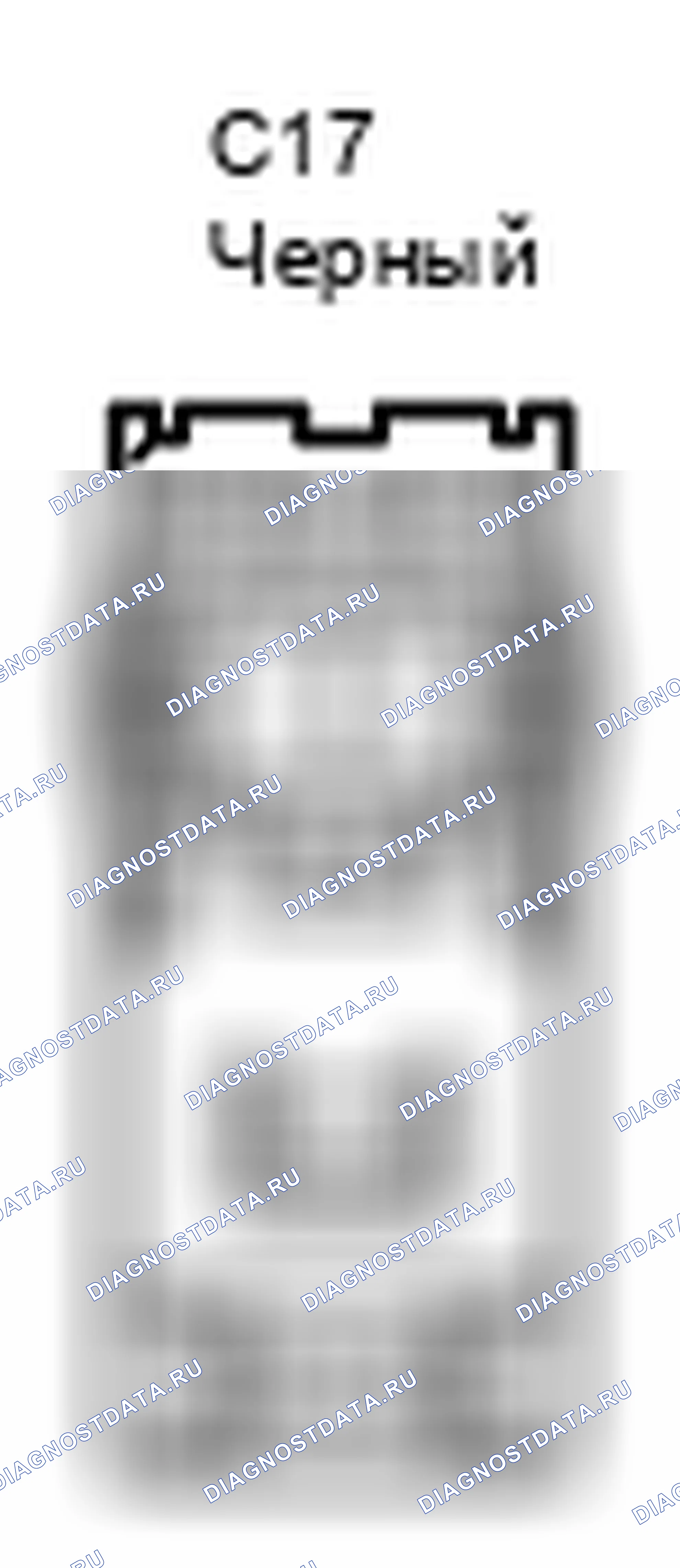 Рис. 599: Вид с торца разъема надувной подушки безопасности Curtain Shield (C17). Toyota Prius II рестайлинг