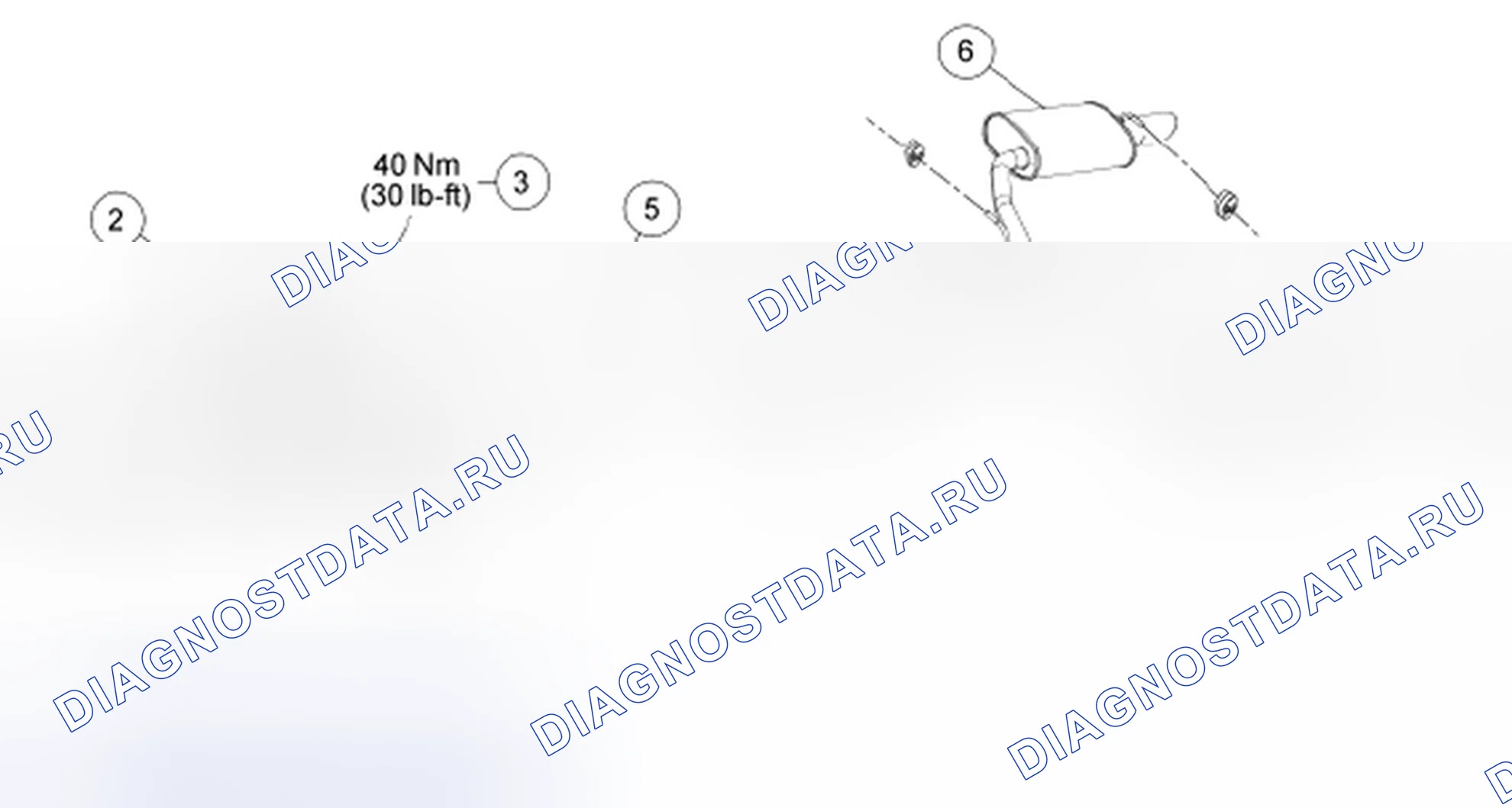 Рис. 5: Глушитель GTDI 3,5 л и хвостовик в сборе. Hyundai Kona I рестайлинг