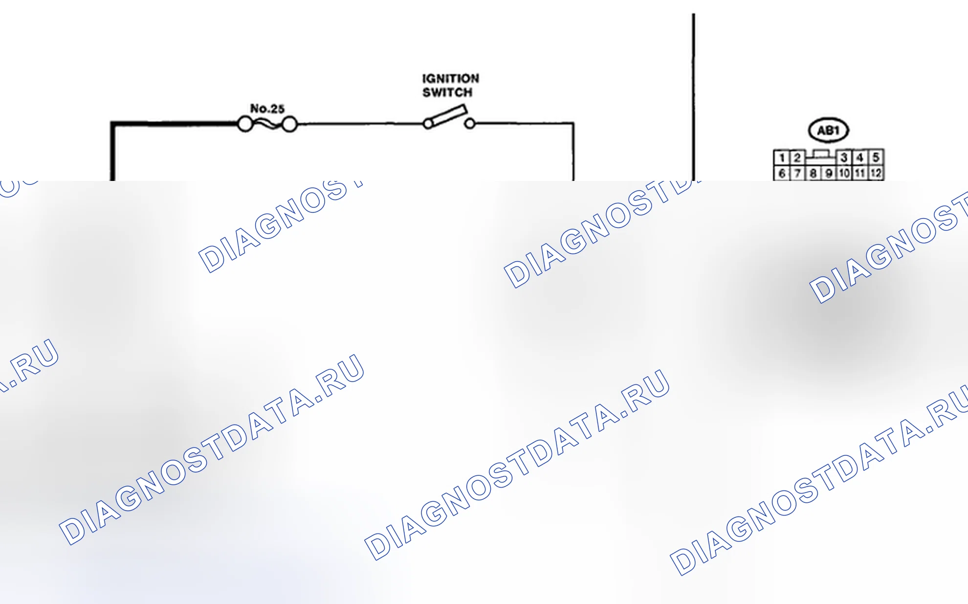 Рис. 132: IG1 разомкнутый - электросхема. Subaru Legacy BL/BP рестайлинг
